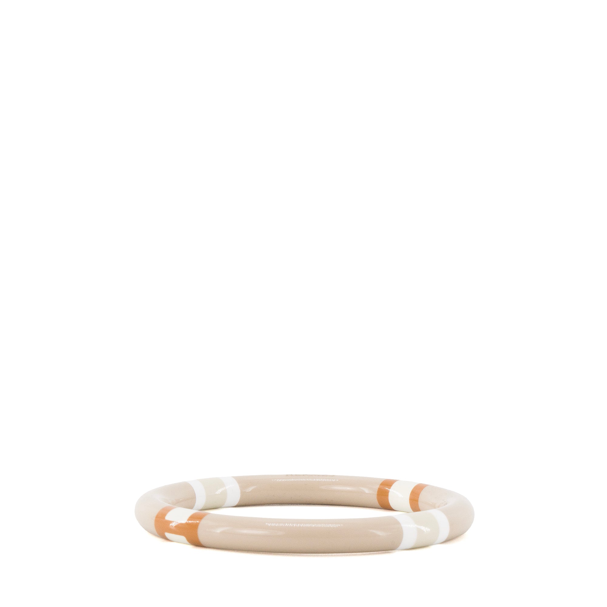 HERMÈS - Bracelet H Equipe Hermès en bois laqué beige sable (T2)