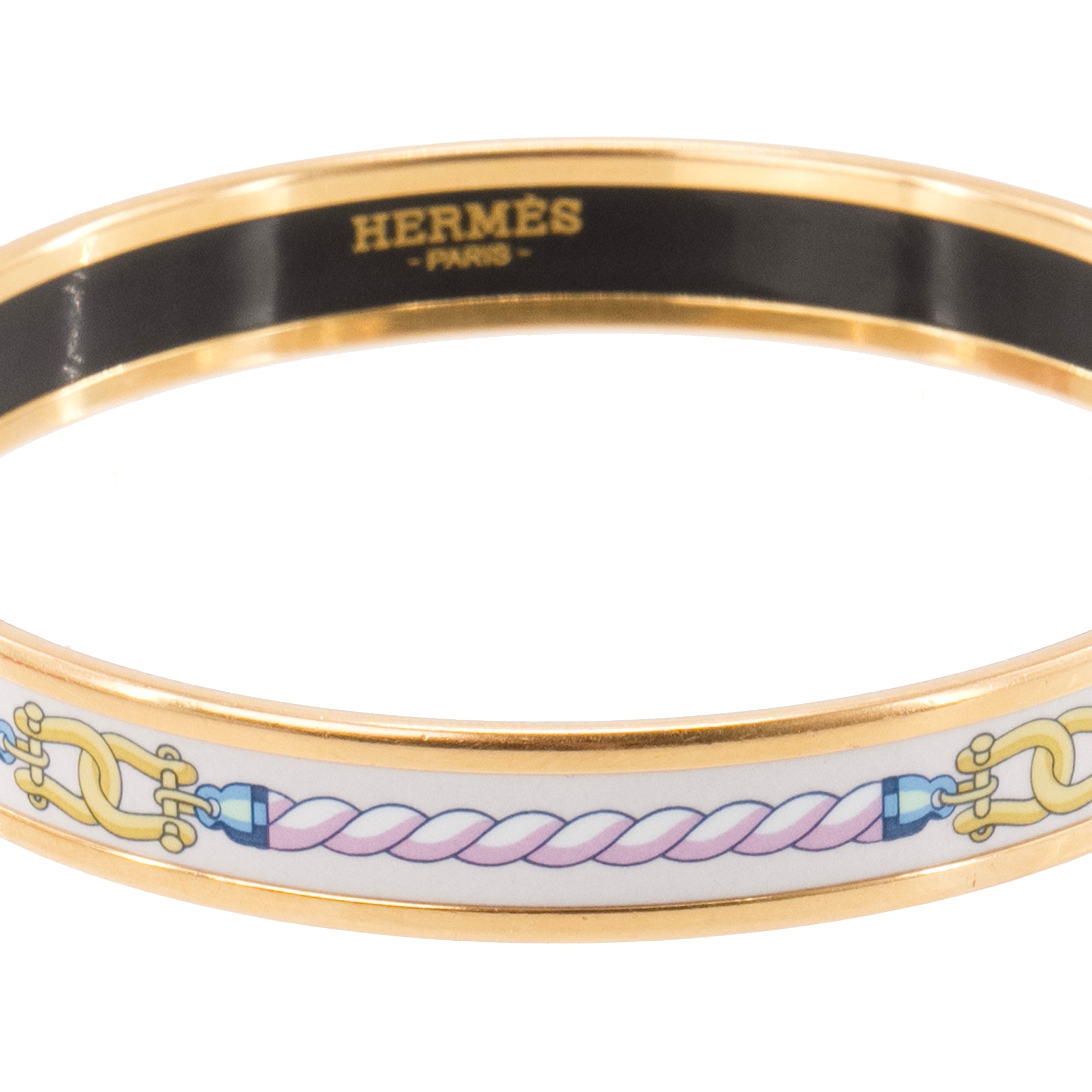HERMÈS - Bracelet jonc 60 cordages émail