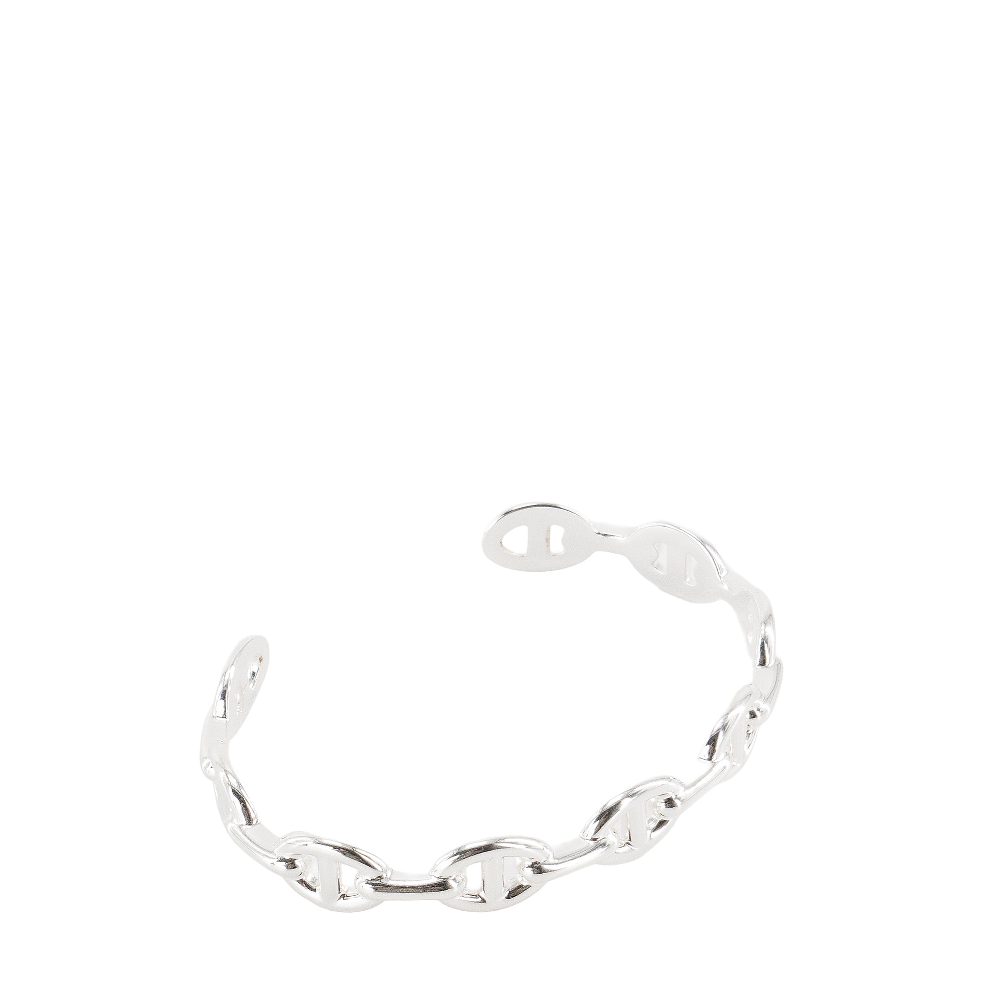 HERMES - Bracelet Jonc Chaîne d'ancre Enchaînée moyen modèle Hermès en argent