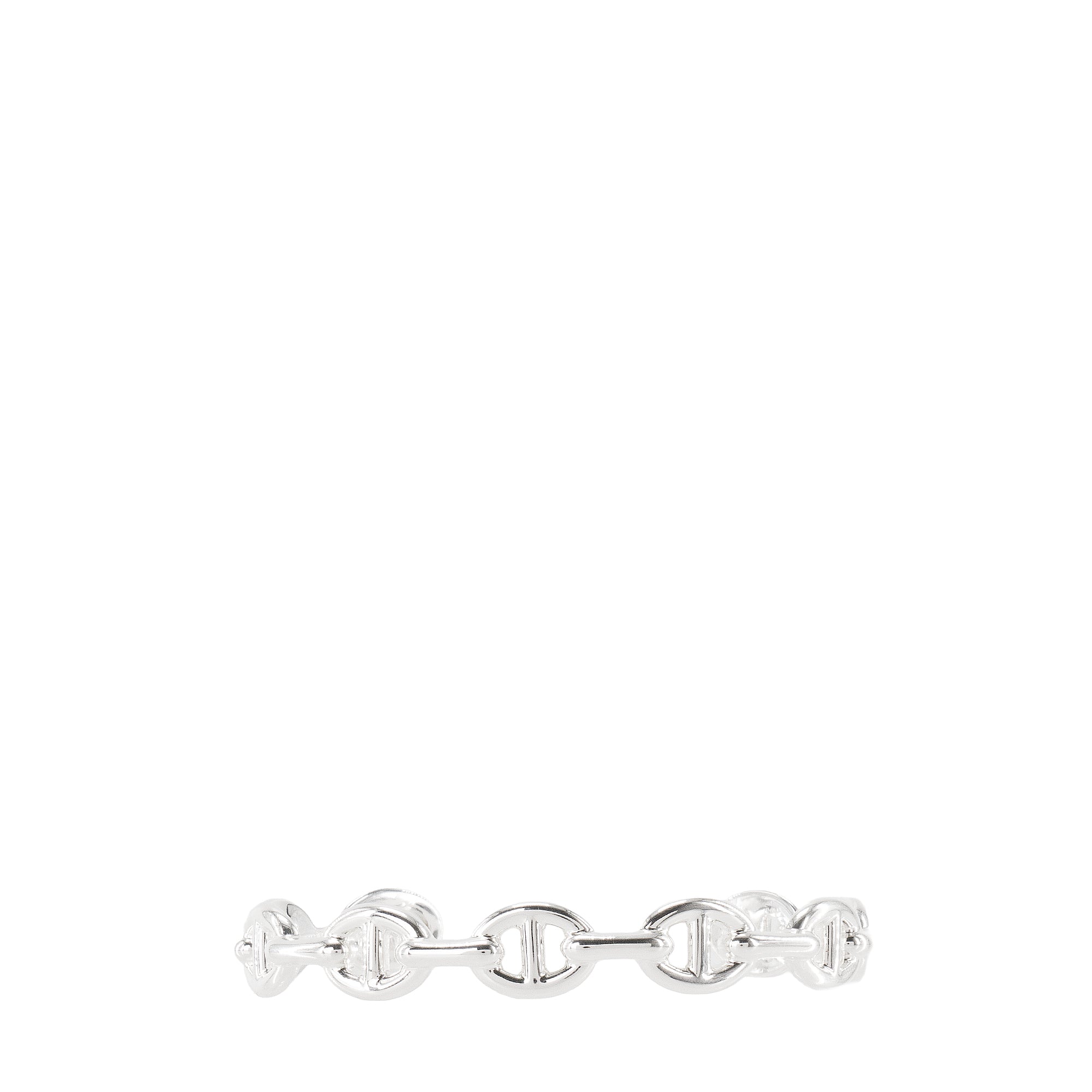 HERMES - Bracelet Jonc Chaîne d'ancre Enchaînée moyen modèle Hermès en argent