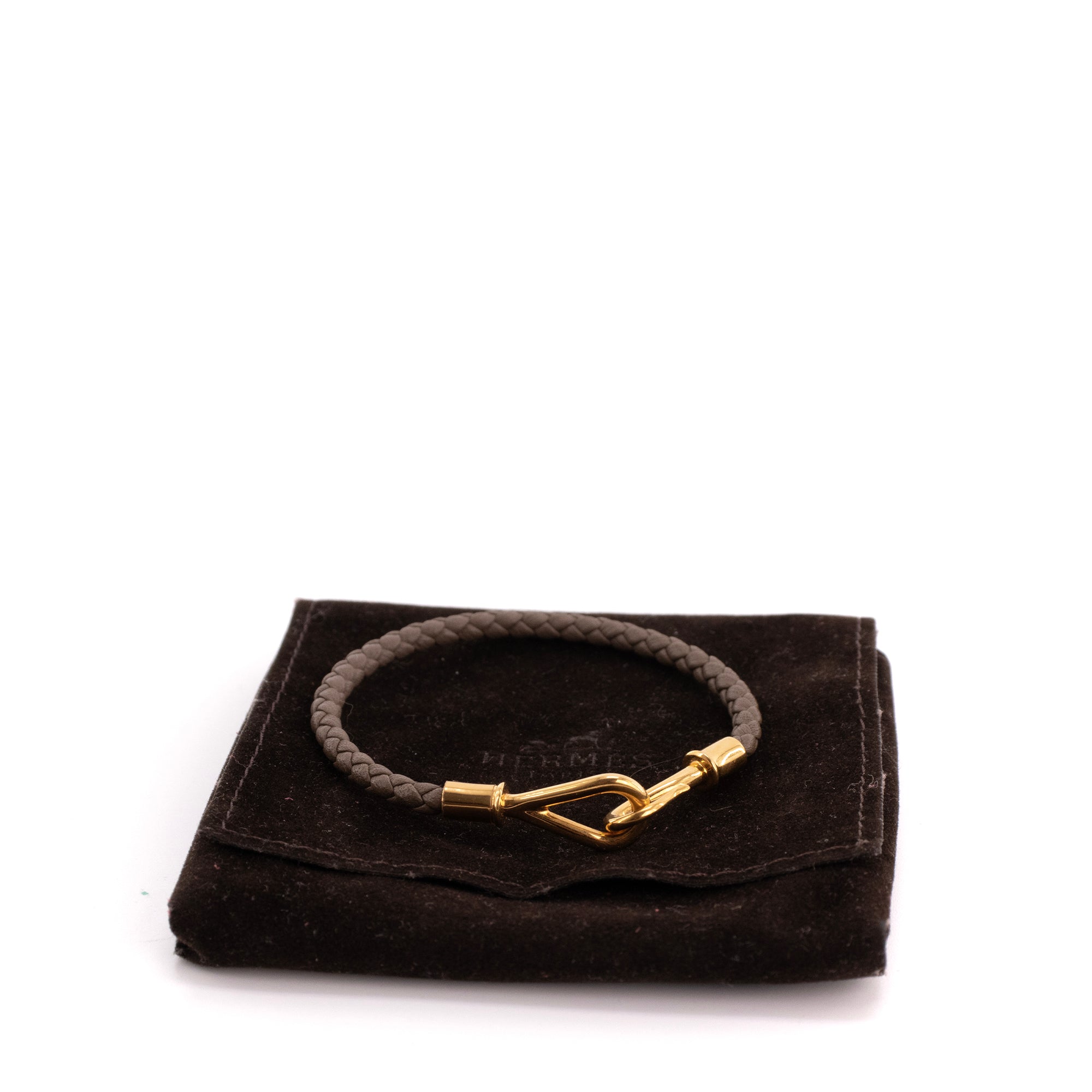 HERMÈS - Bracelet Jumbo Hermès en cuir étoupe