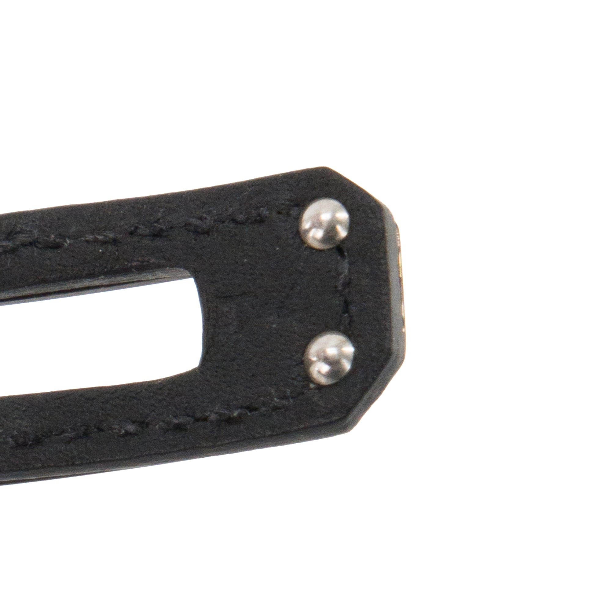 HERMÈS - Bracelet Kelly Double Tour So Black Hermès en cuir noir (T4)