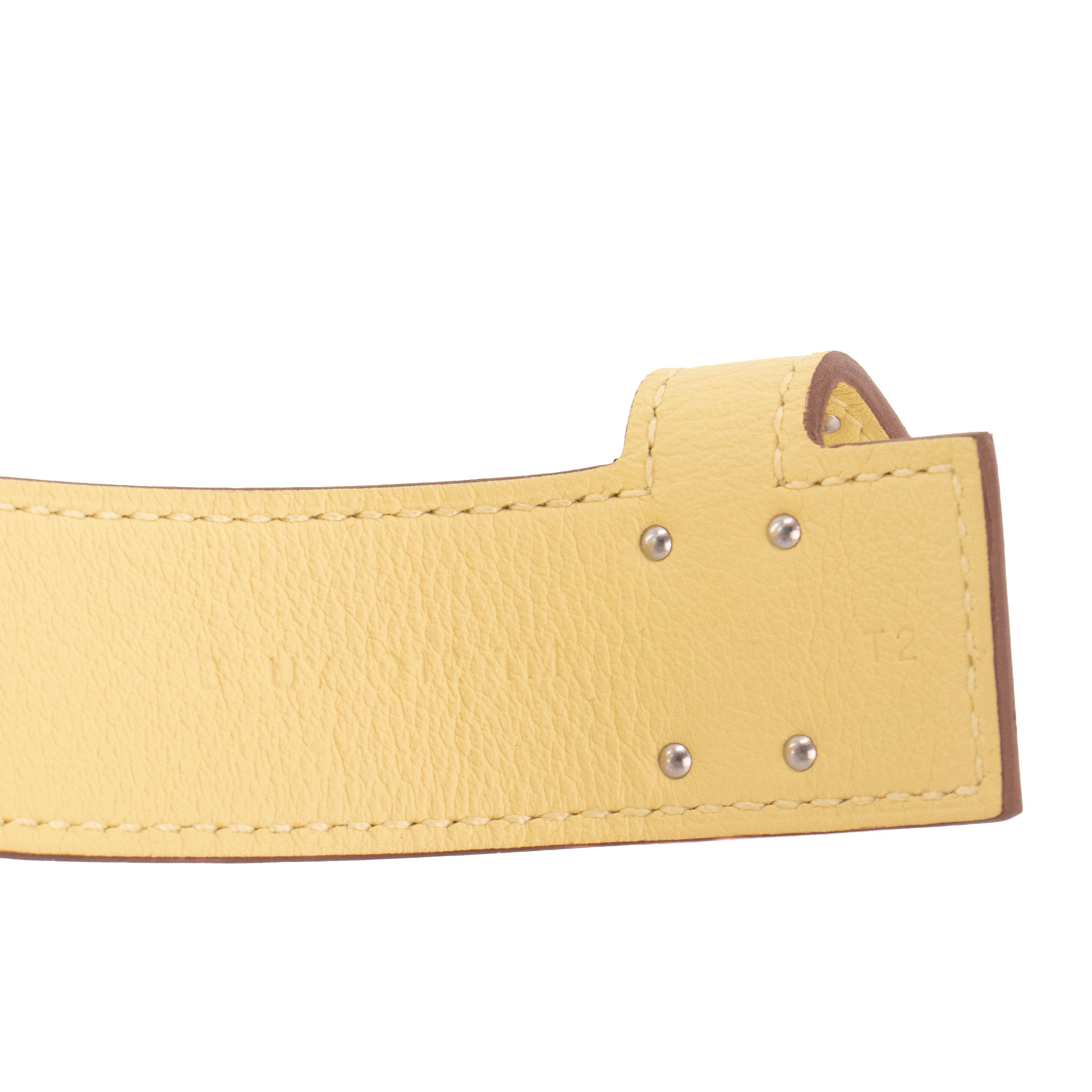 HERMÈS - Bracelet Kelly Twist PM Hermès en cuir jaune (T2)