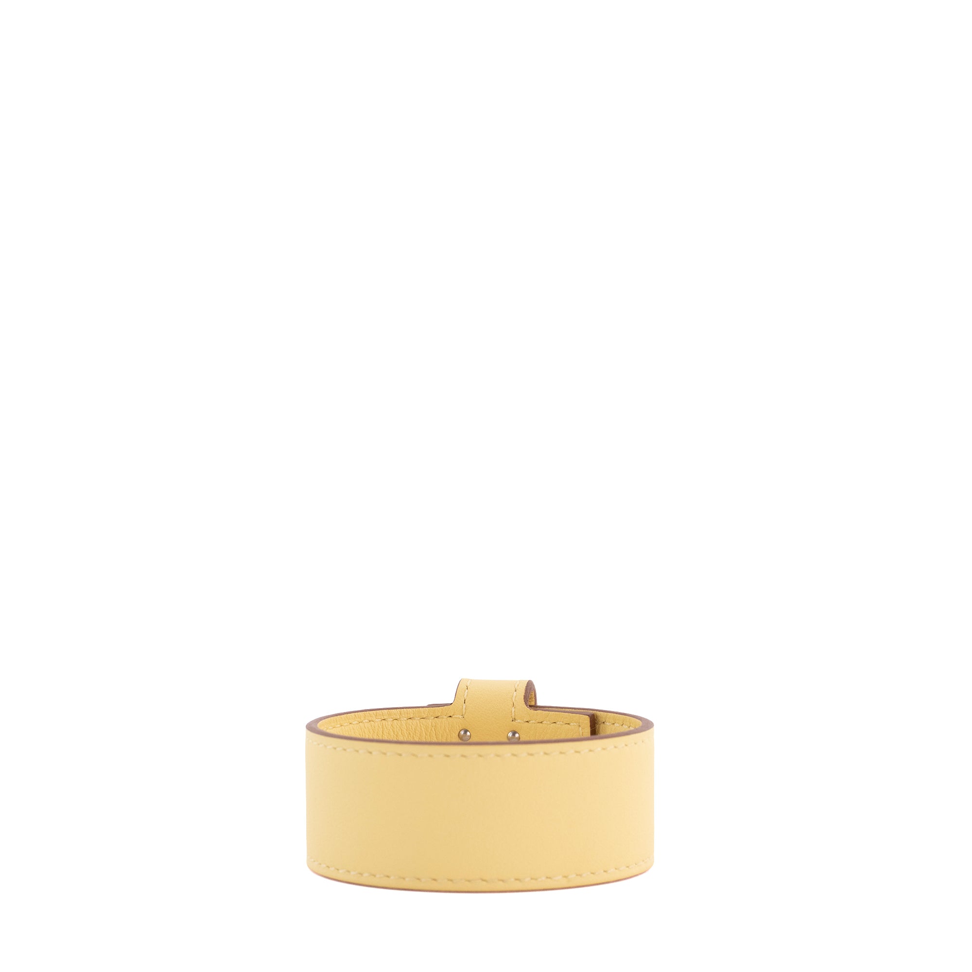 HERMÈS - Bracelet Kelly Twist PM Hermès en cuir jaune (T2)