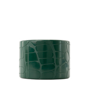 HERMÈS - Bracelet Manchette Hermès en bois laqué vert