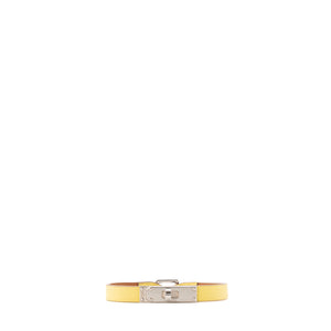 HERMÈS - Bracelet Mini Kelly Hermès en cuir jaune (T1)