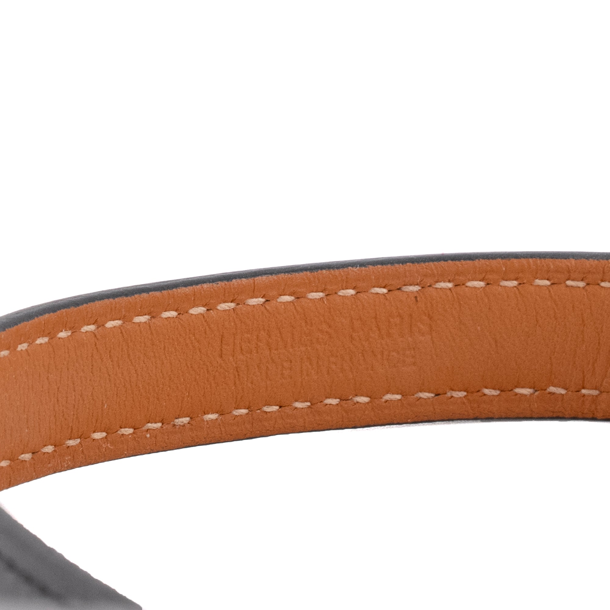 HERMÈS - Bracelet Rivale double tour Hermès en cuir noir (T2)