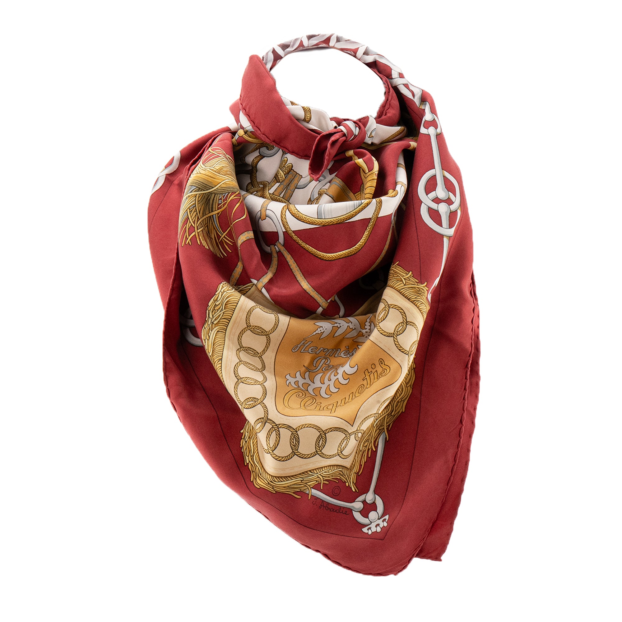 HERMÈS - Carré 90 Cliquetis Hermès en soie multicolore