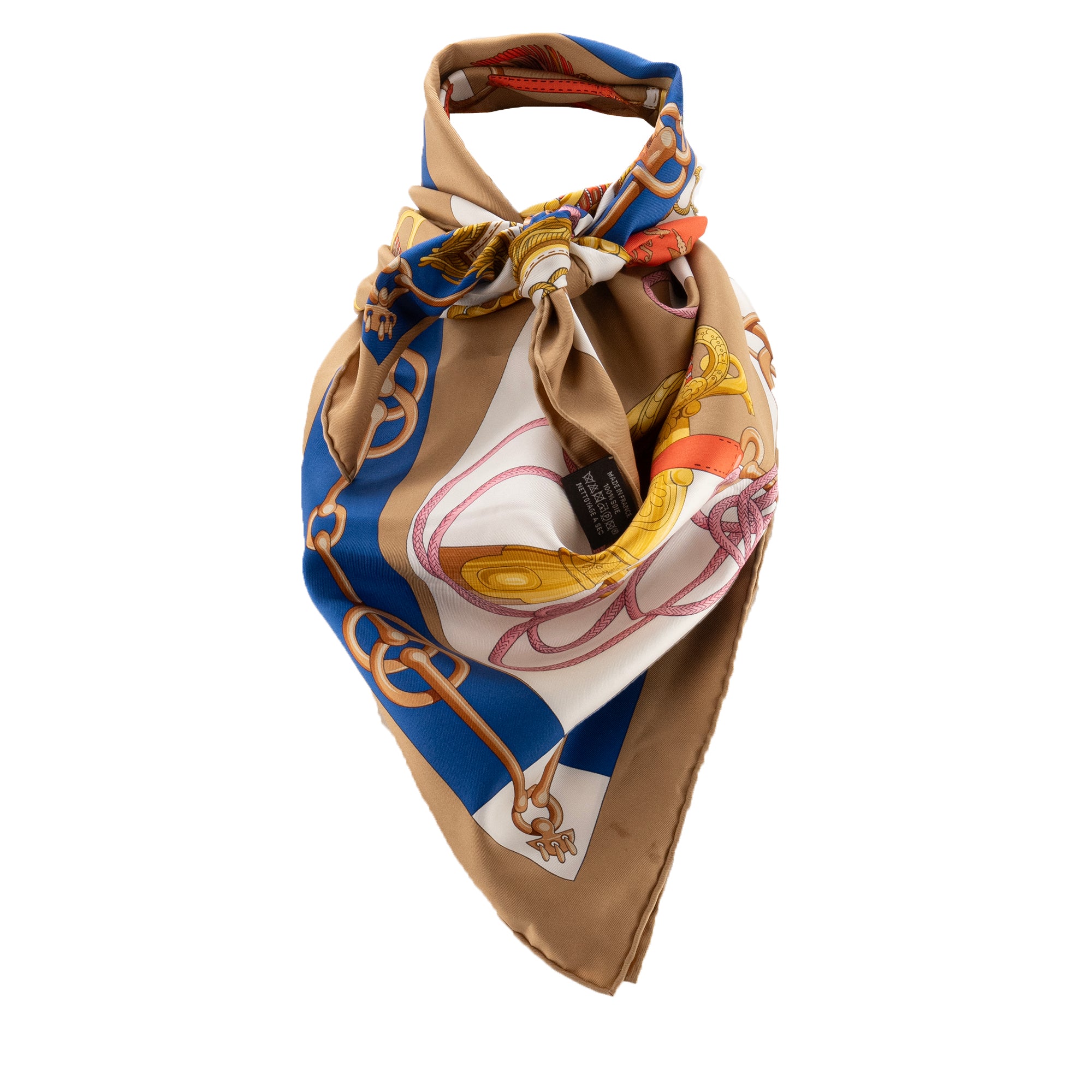 HERMÈS - Carré 90 Cliquetis Hermès en soie multicolore