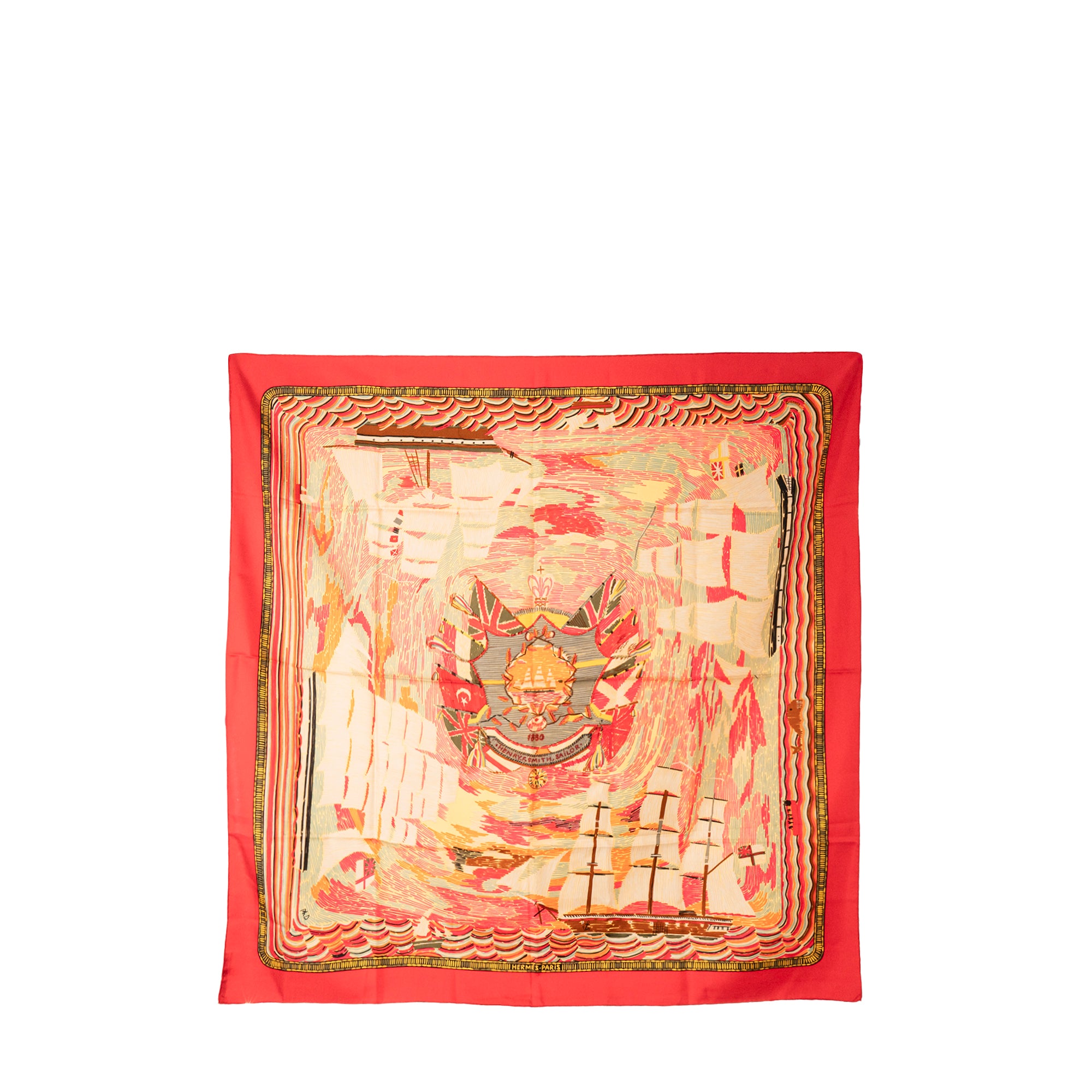 HERMÈS - Carré 90 Henry F.Smith Sailor Hermès en soie multicolore
