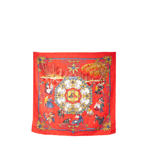 HERMES - Carré 90 Joies d’Hiver Hermès en soie multicolore
