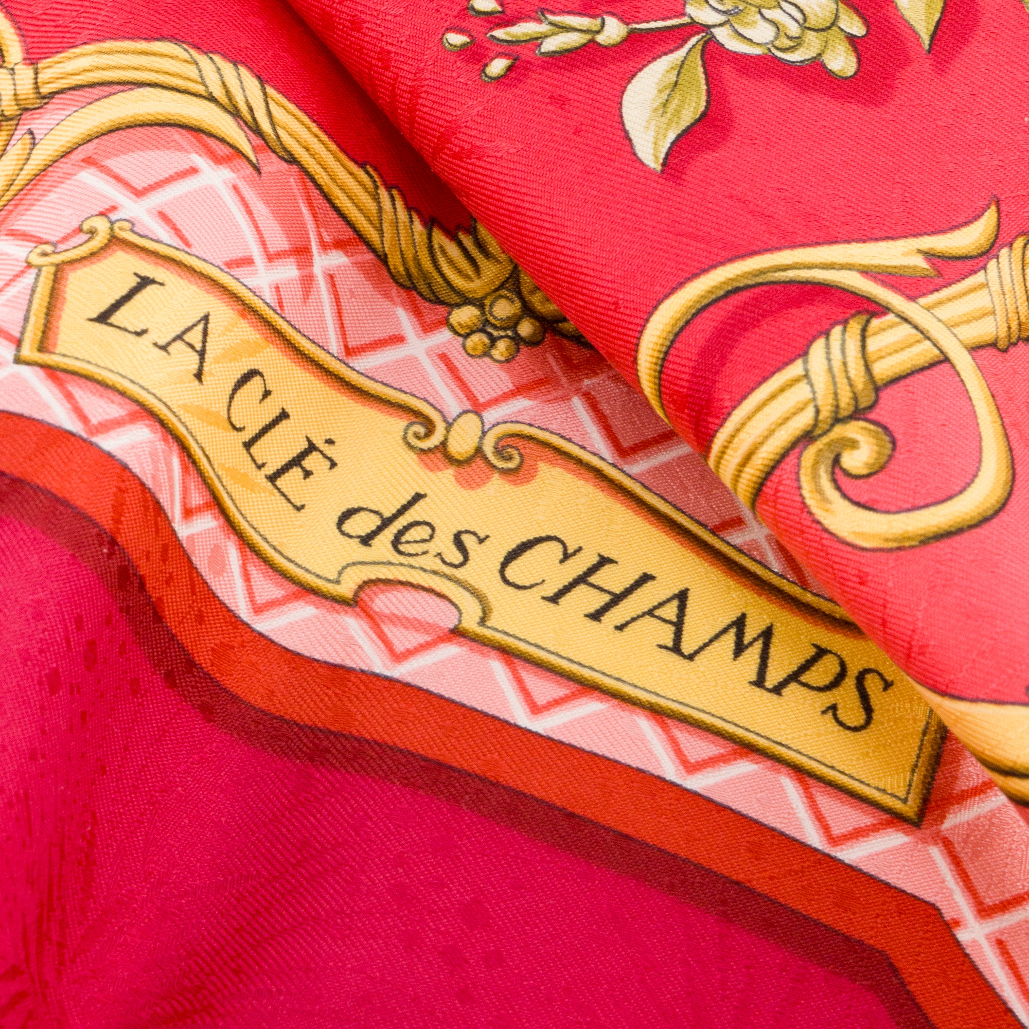 HERMÈS - Pre-owned 90 La Clé des Champs Hermès silk scarf in pink