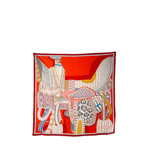 HERMÈS - Carré 90 La Selle Imaginaire Hermès en soie multicolore