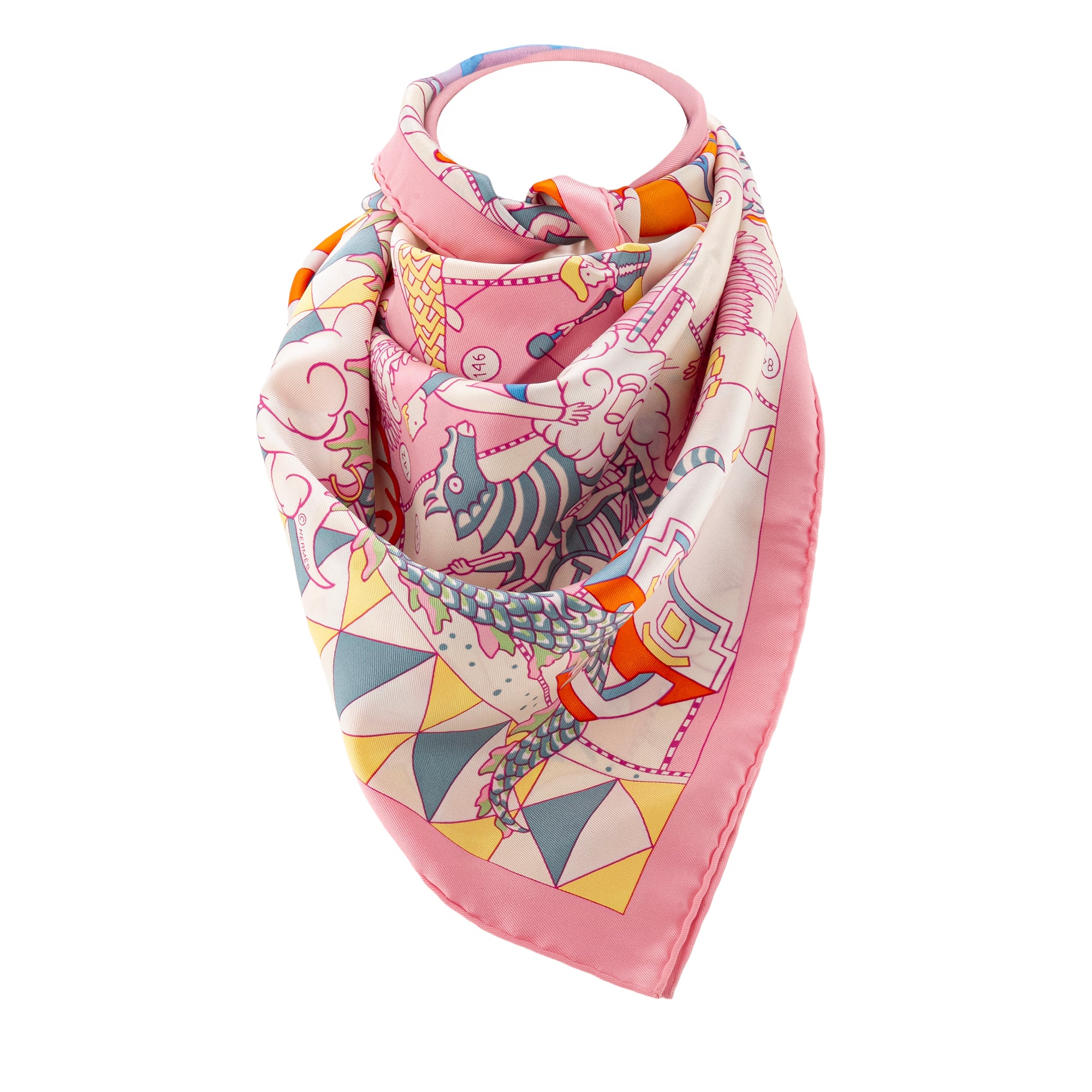 HERMÈS - Carré 65 L'Épopée d'Hermès Jan Bajtlik x Hermès en soie multicolore