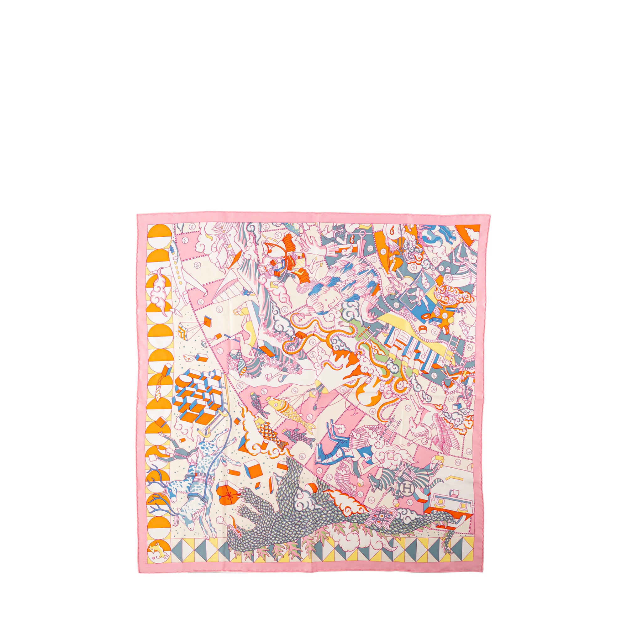 HERMÈS - Carré 65 L'Épopée d'Hermès Jan Bajtlik x Hermès en soie multicolore