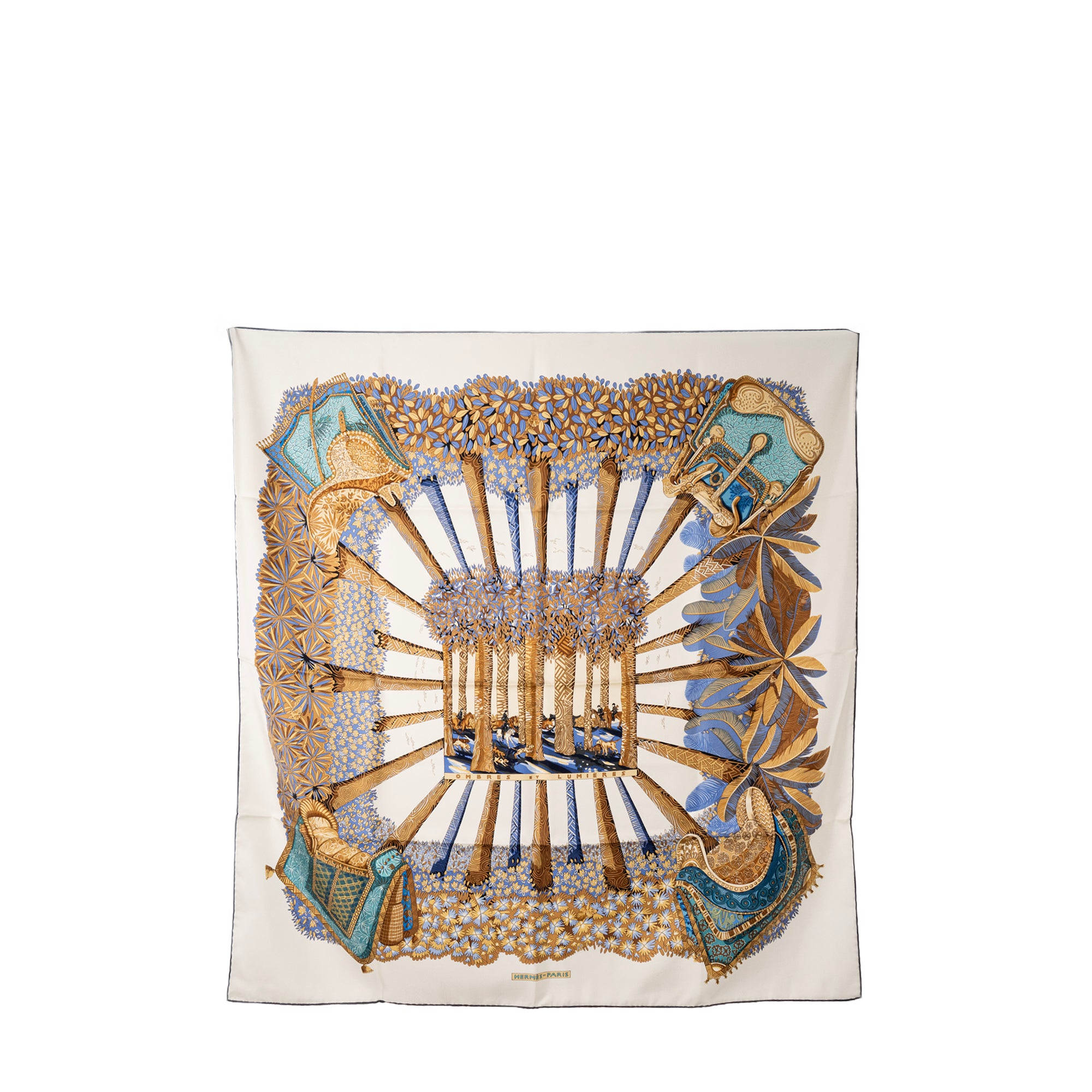 HERMÈS - Carré 90 Ombres et Lumières Hermès en soie multicolore