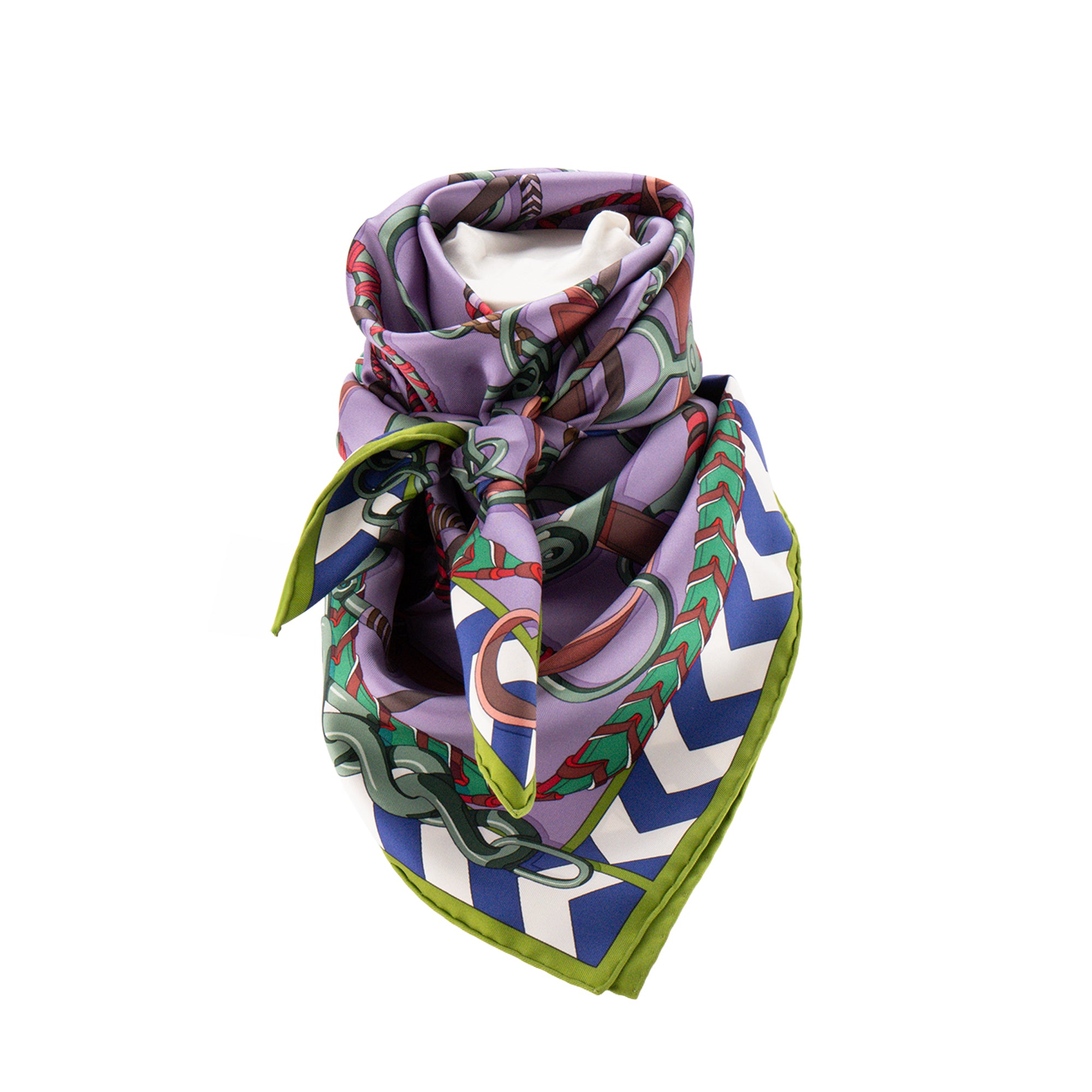 HERMÈS - Hermès Equestrian Panoply 90 silk twill scarf in multicolour