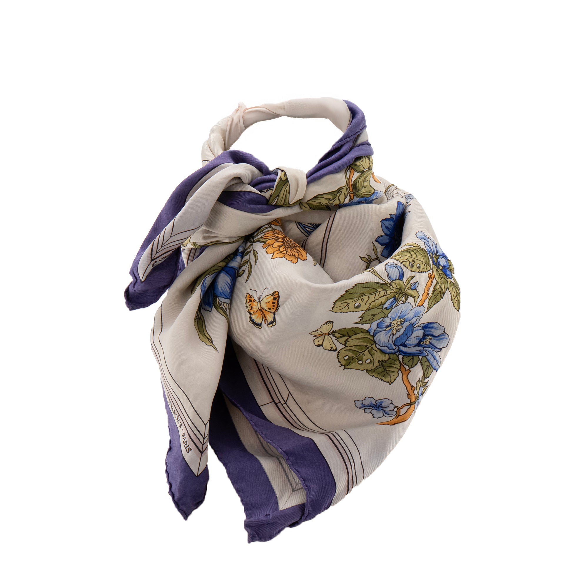 HERMÈS - Carré 90 Quai aux Fleurs Hermès en soie multicolore