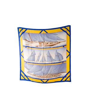 HERMÈS - Carré 90 Rafales Hermès en soie multicolore