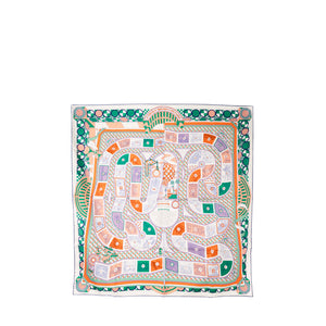 HERMÈS - Carré 90 Règles du Jeu Hermès en soie multicolore