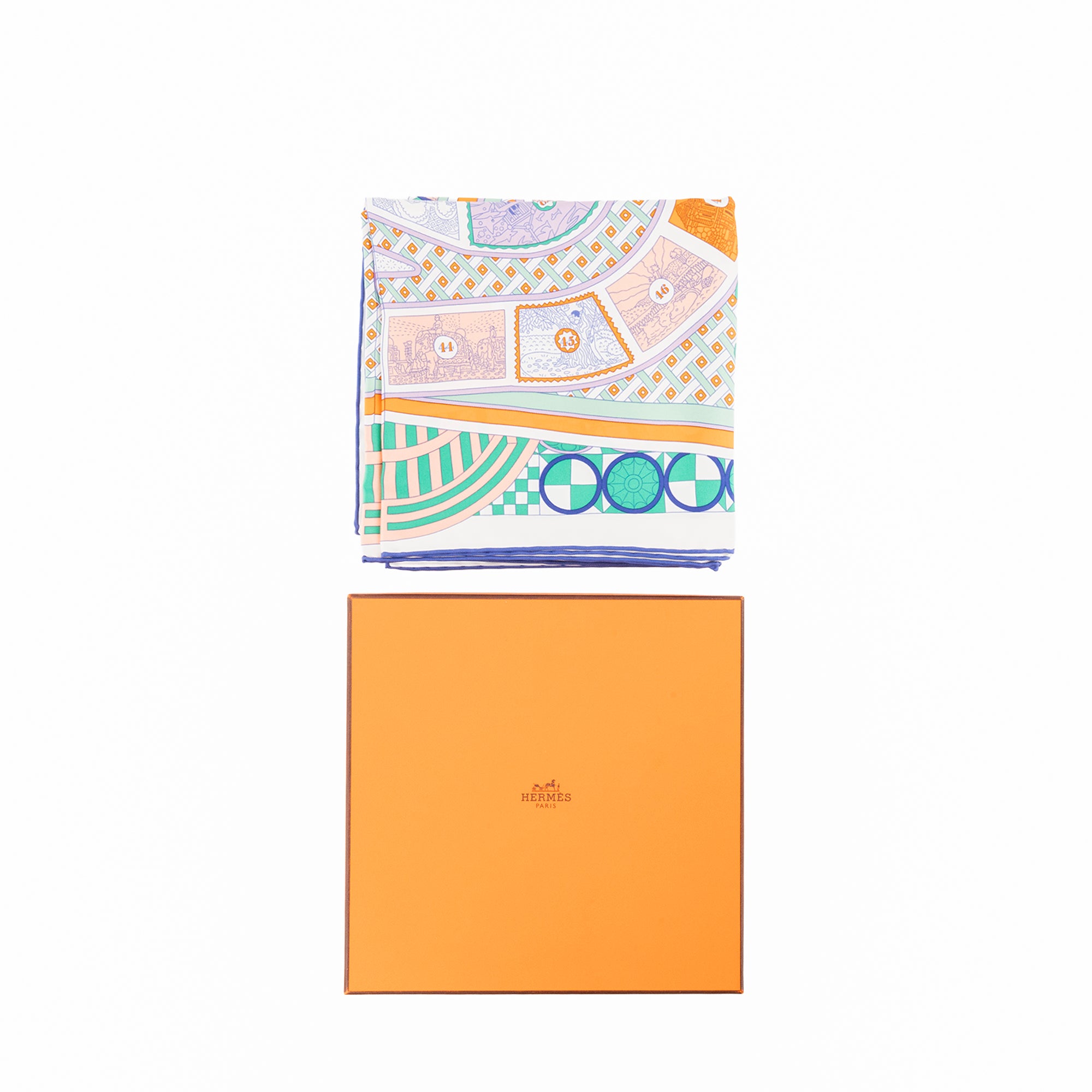 HERMÈS - Carré 90 Règles du Jeu Hermès en soie multicolore