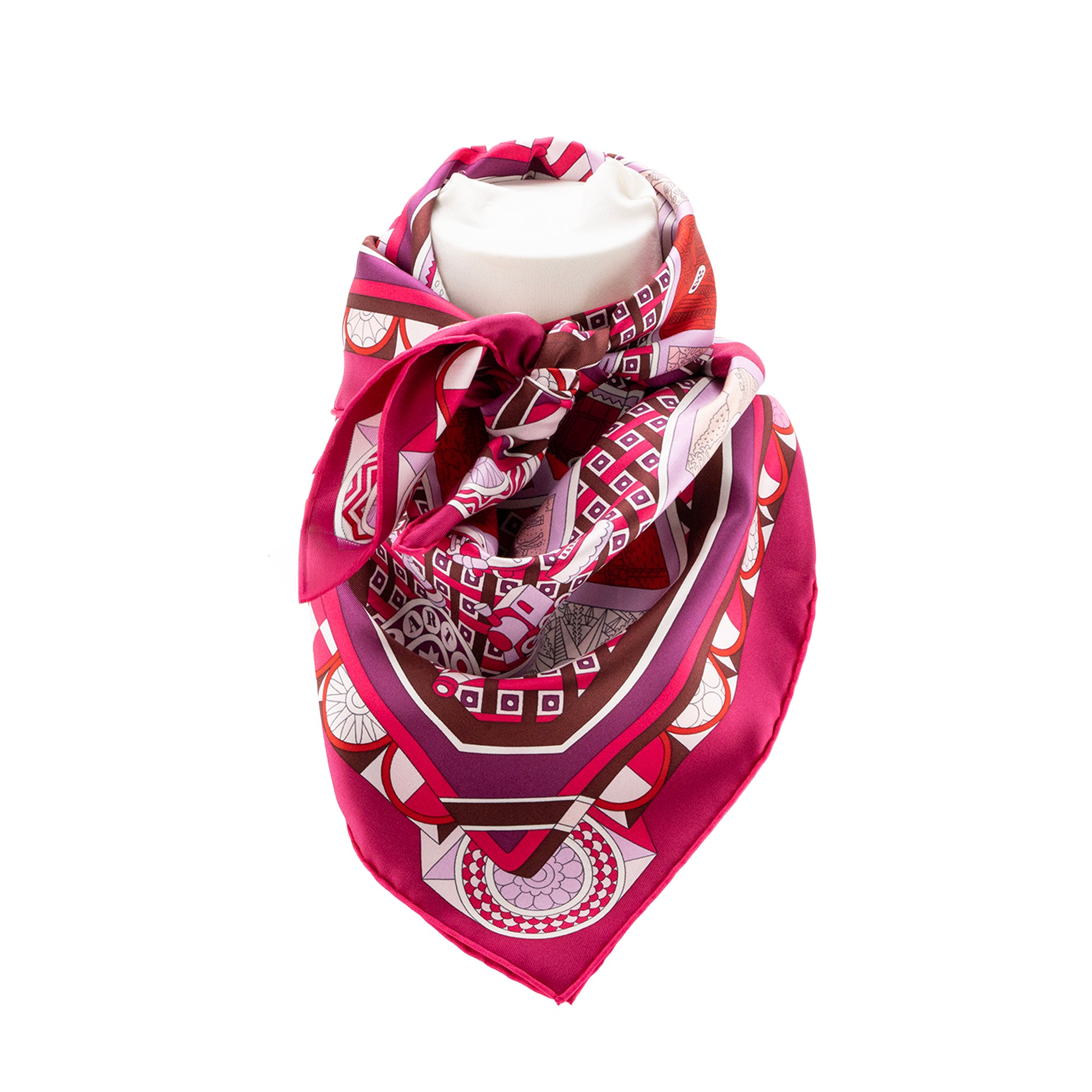 HERMÈS - Carré 90 Règles du jeu Hermès en soie multicolore