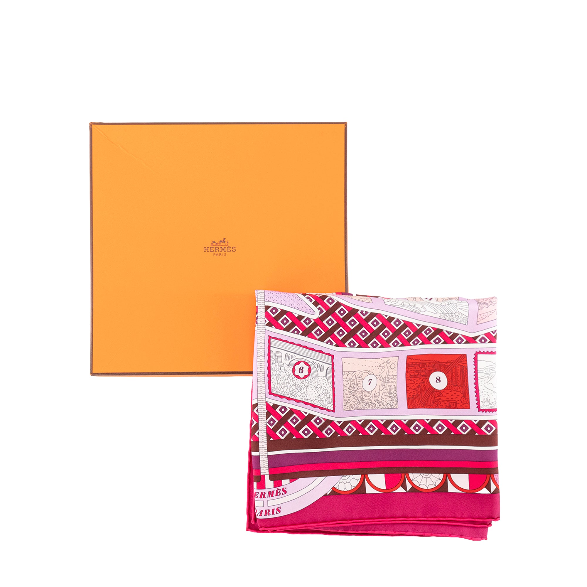 HERMÈS - Carré 90 Règles du jeu Hermès en soie multicolore