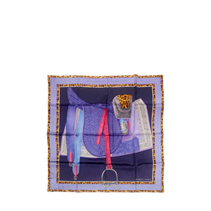 HERMÈS - Carré 90 Officer's Saddle in Full Dress Hermès in multicolored silk