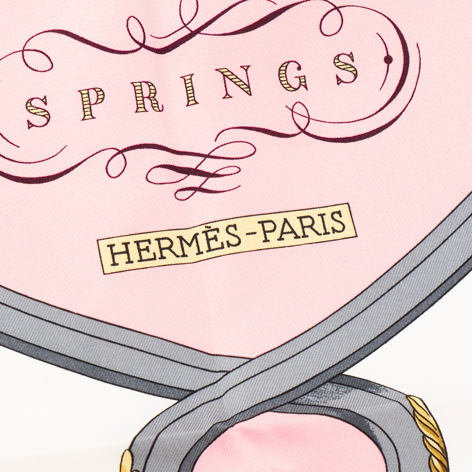 HERMÈS - Carré 90 Spring Hermès en soie rose