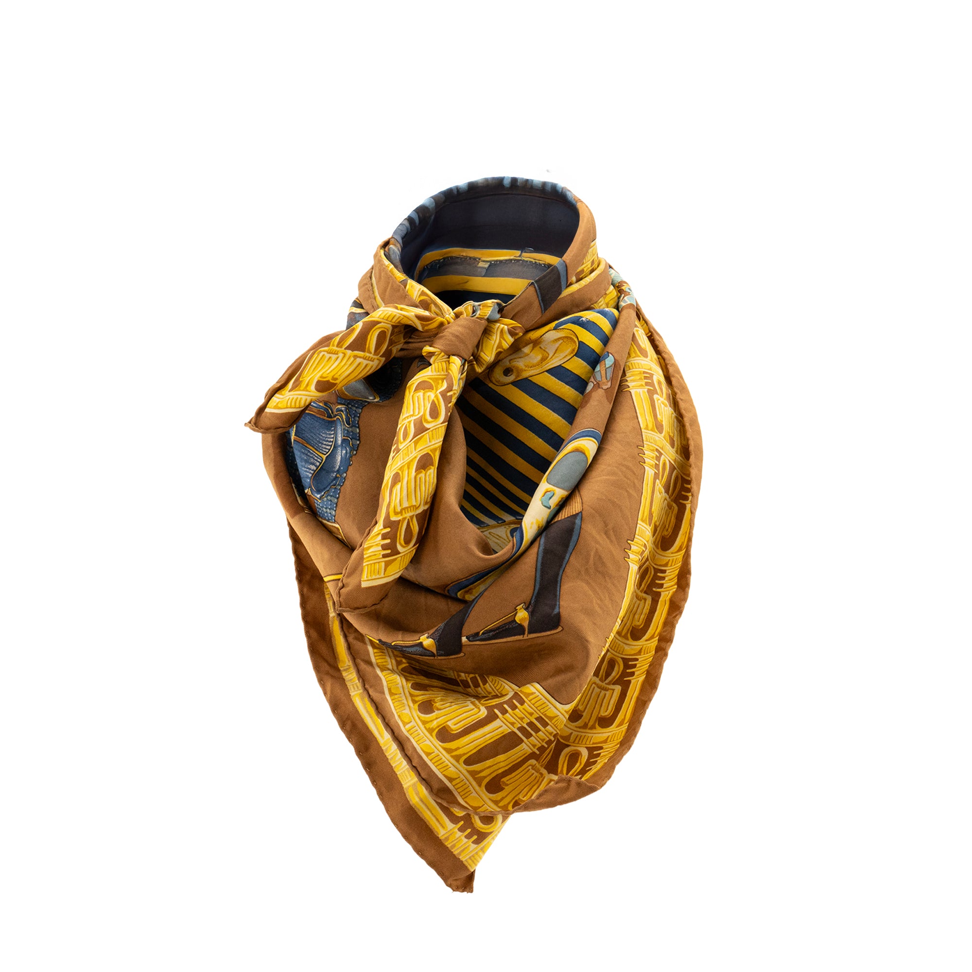 HERMÈS - Carré 90 Tutankhamun Hermès en soie multicolore