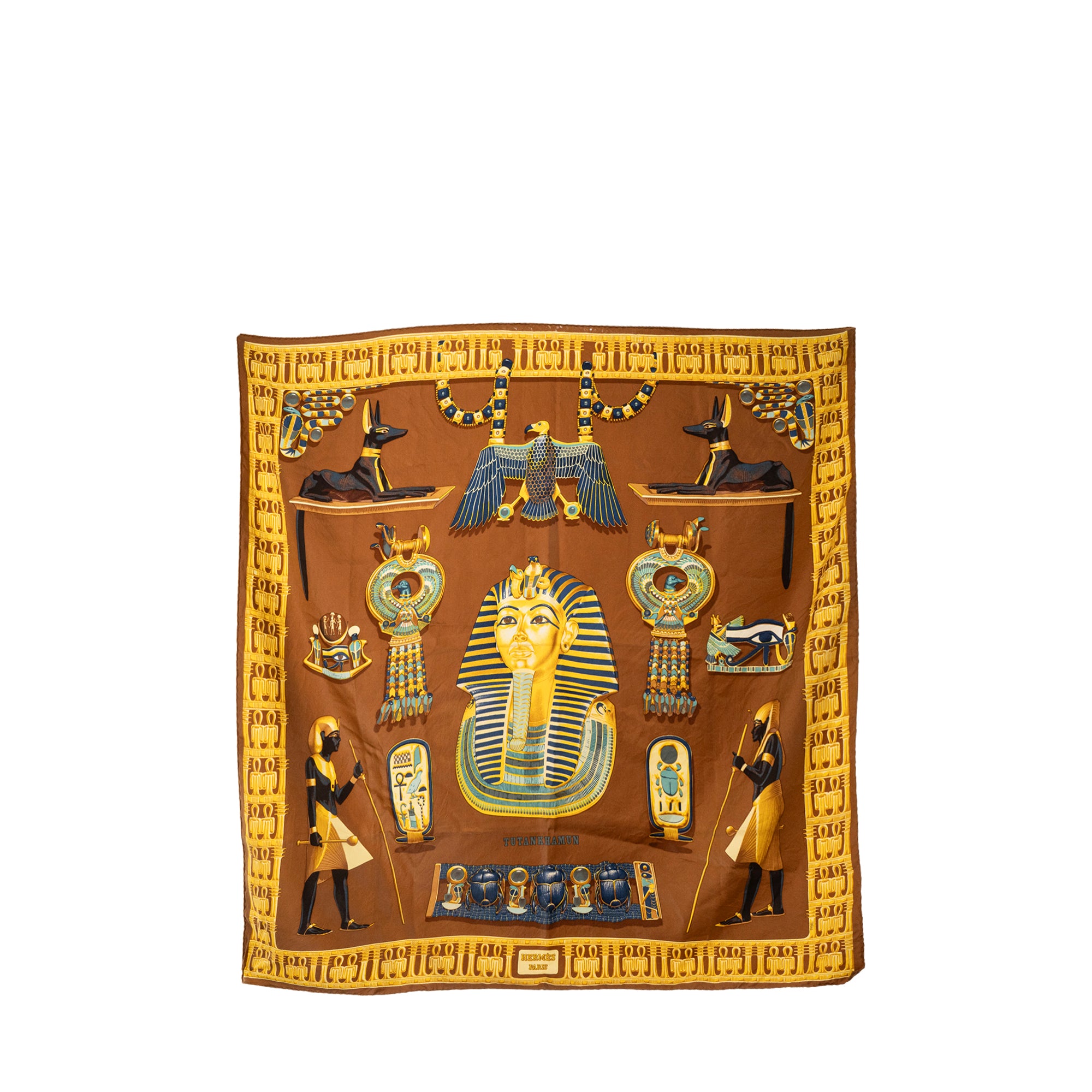 HERMÈS - Carré 90 Tutankhamun Hermès en soie multicolore