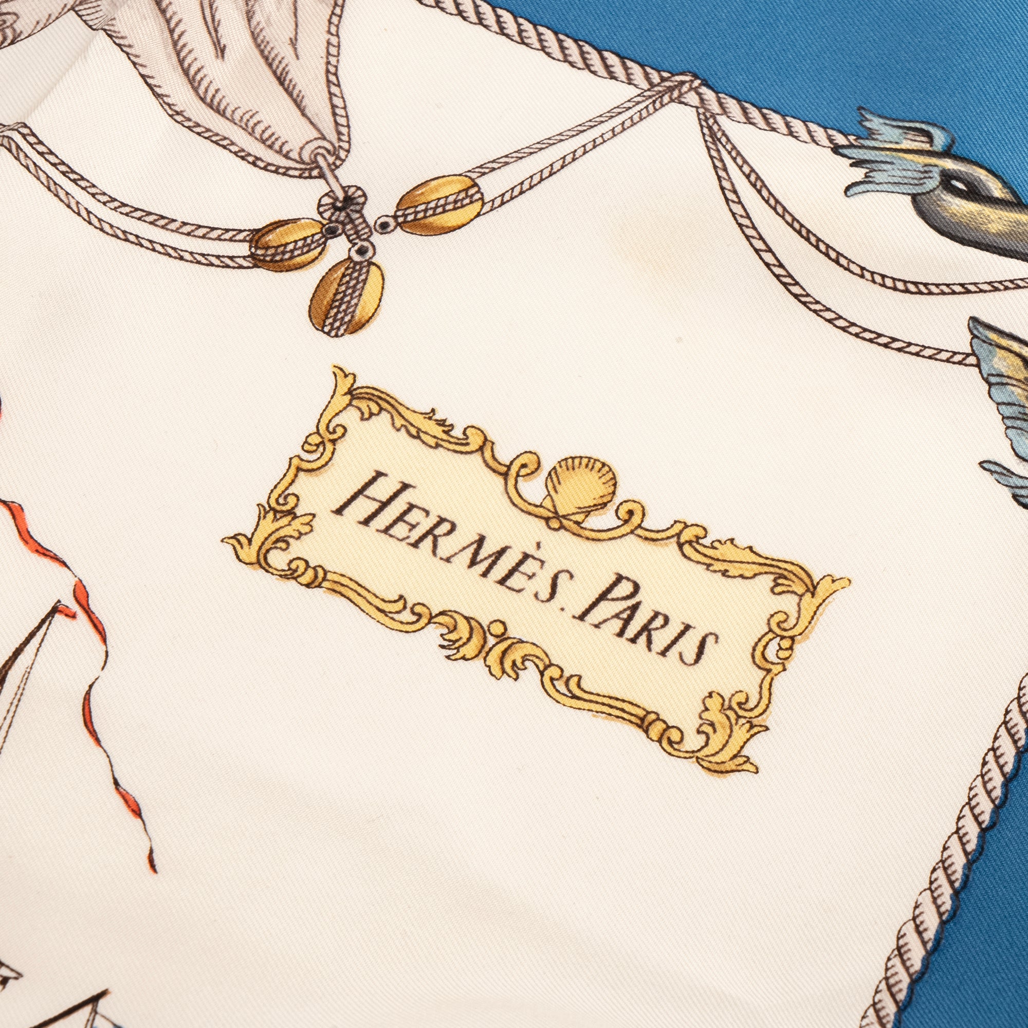 HERMÈS - Carré 90 Vaisseaux et Frégates Hermès en soie multicolore