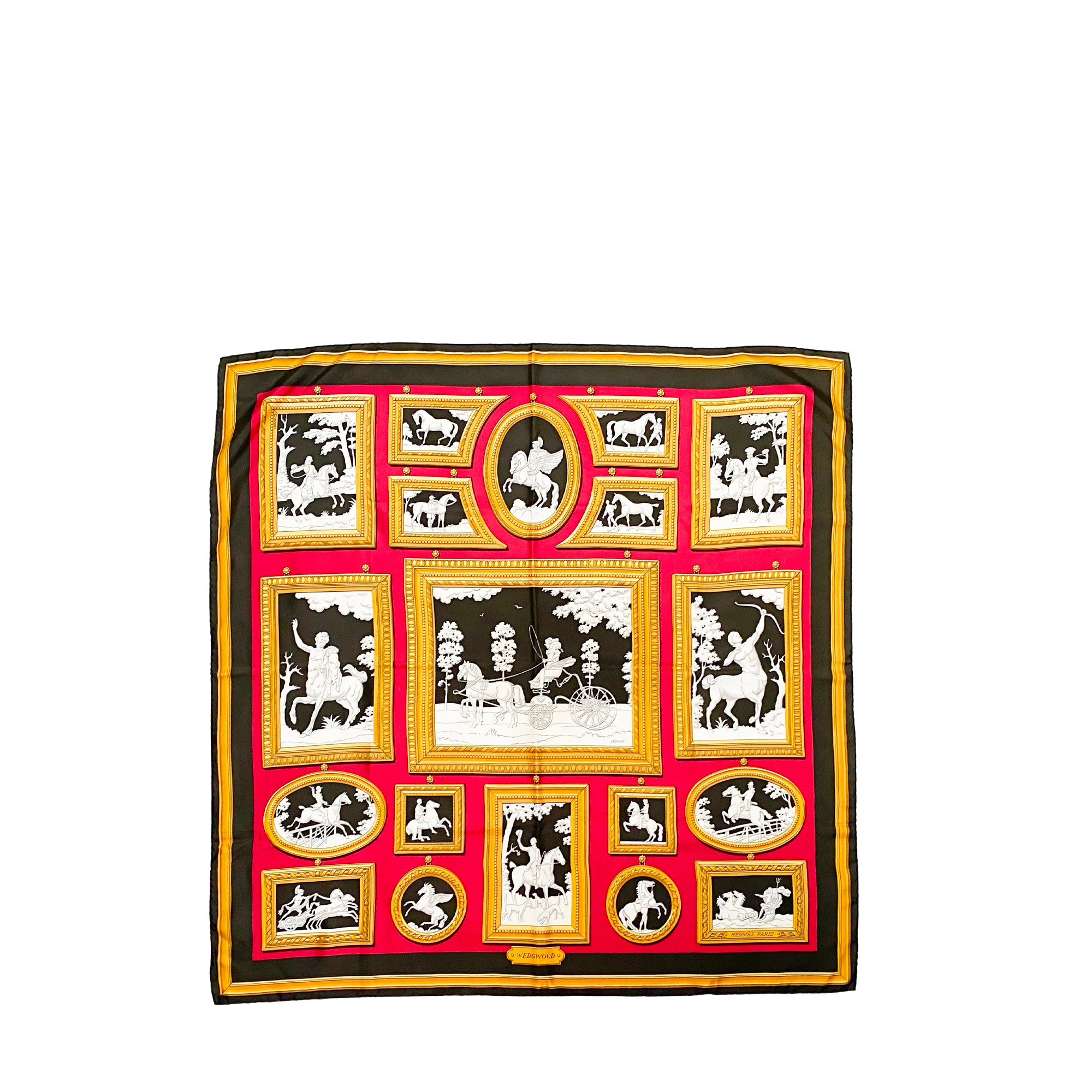 HERMÈS - Carré 90 Wedgwood Hermès en soie multicolore