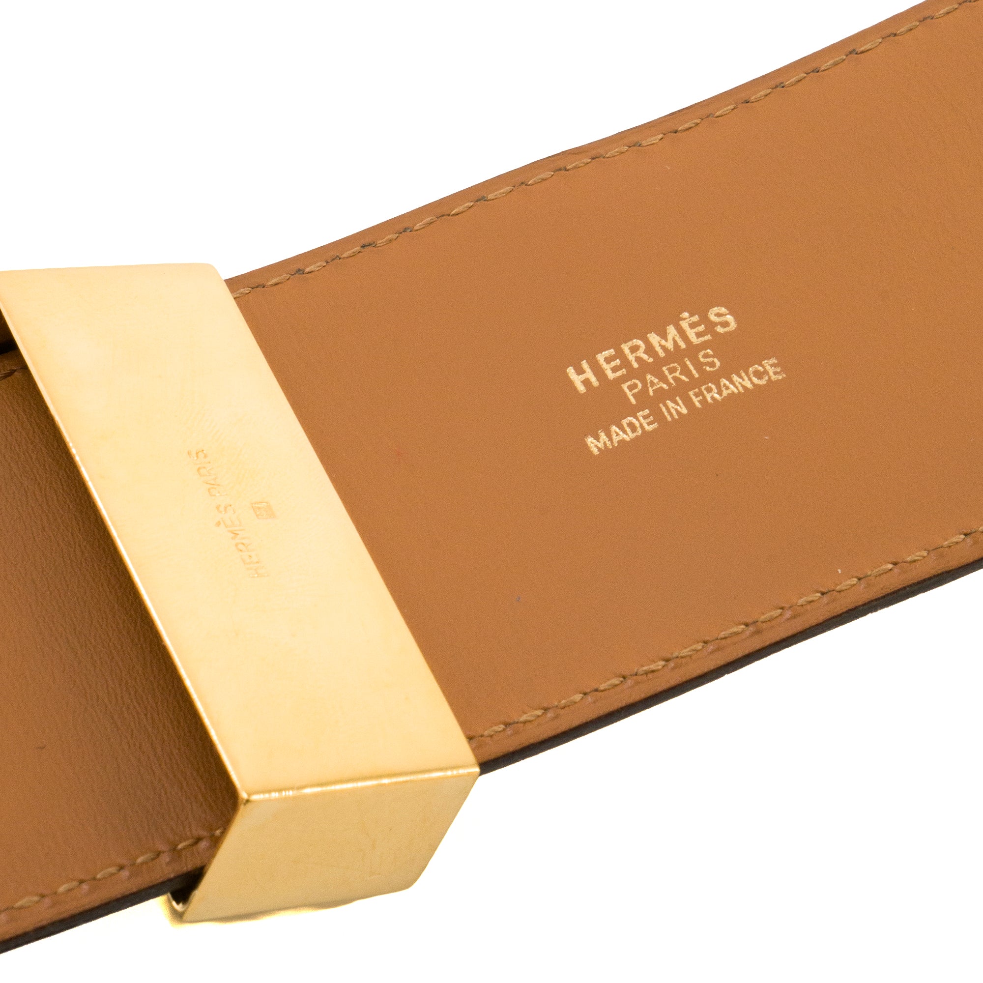 HERMÈS - Ceinture Collier de Chien Hermès en cuir box noir (T68)