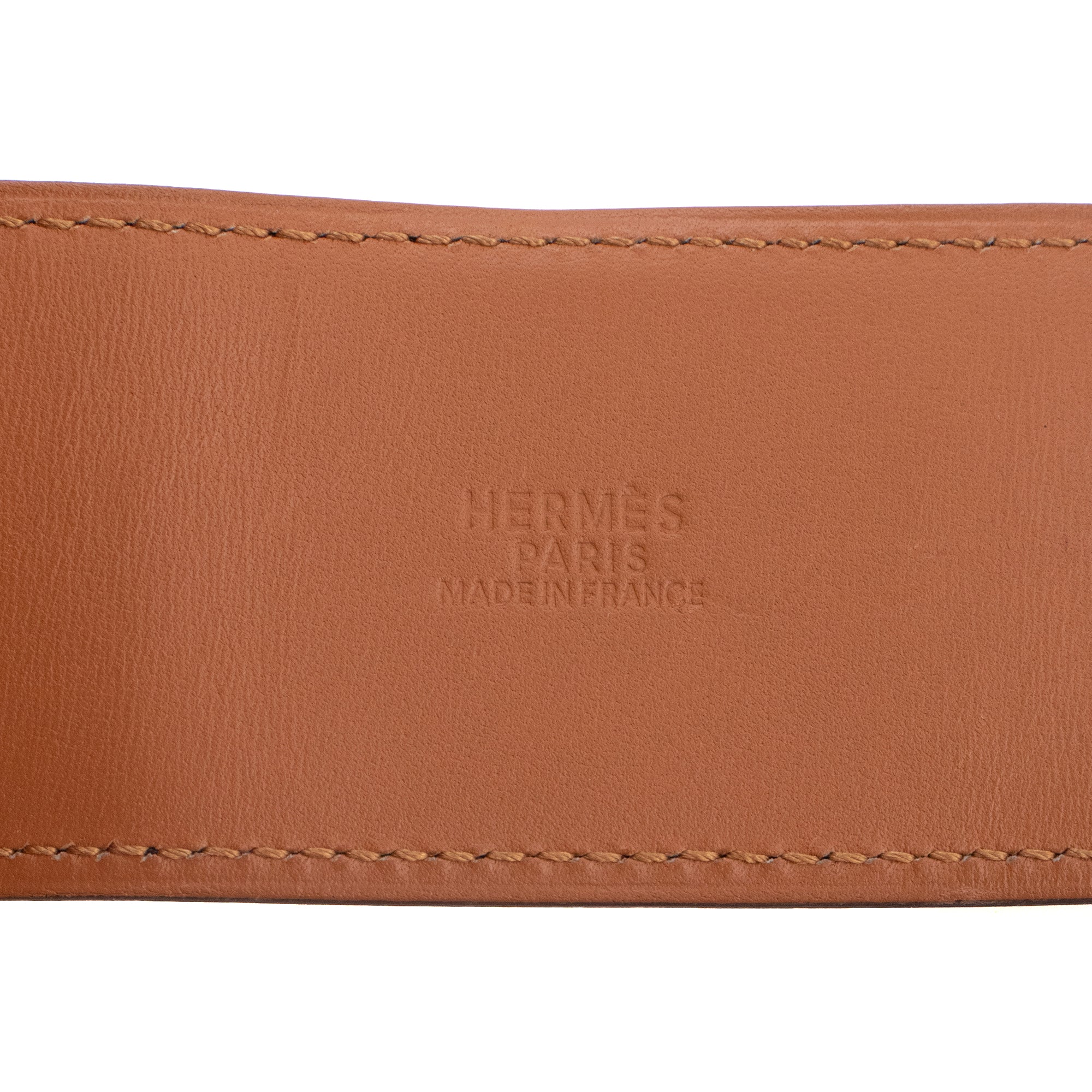 HERMÈS - Ceinture Collier de Chien Hermès en cuir lisse noir vintage (T90)
