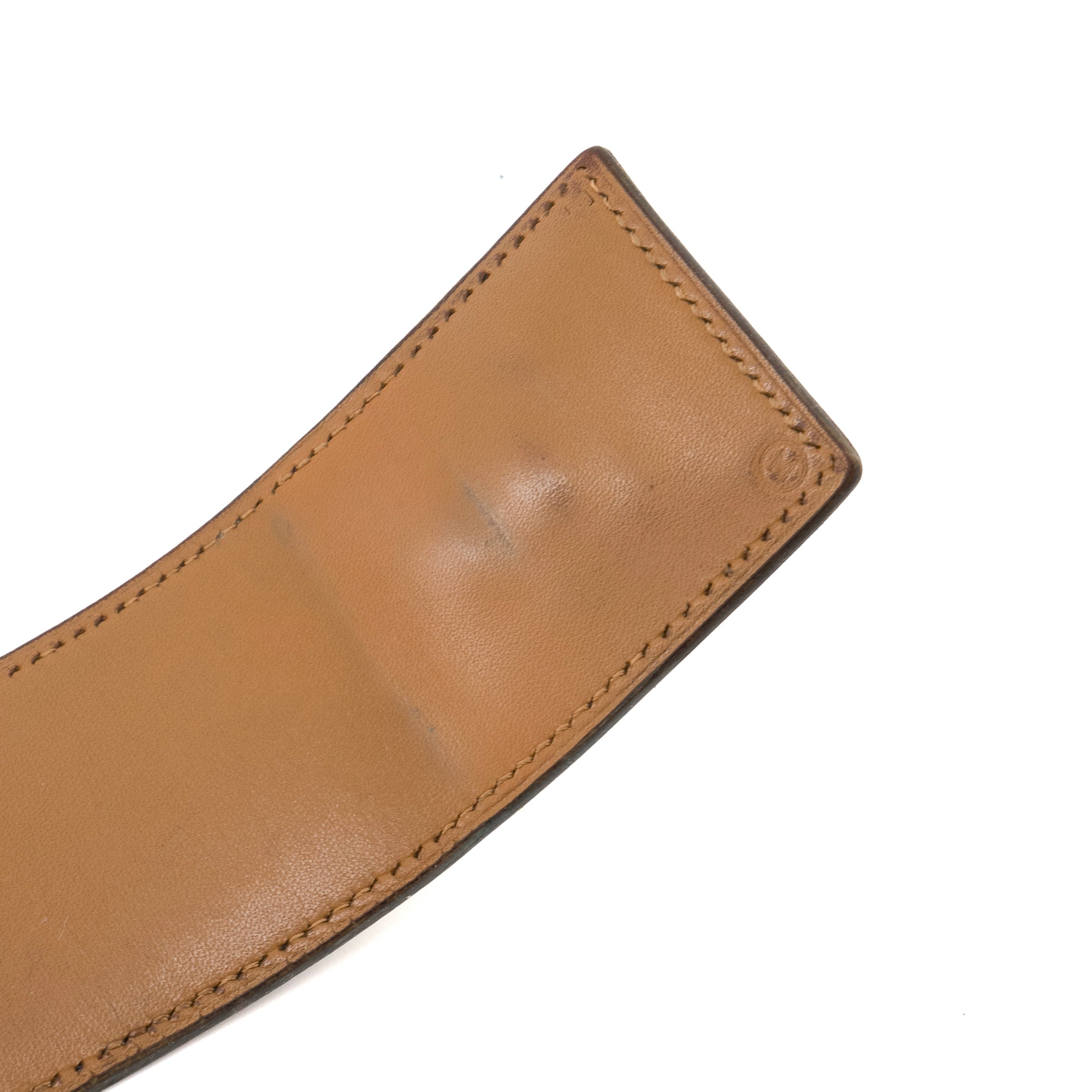 HERMÈS - Ceinture Collier de Chien Hermès en cuir noir (T80)