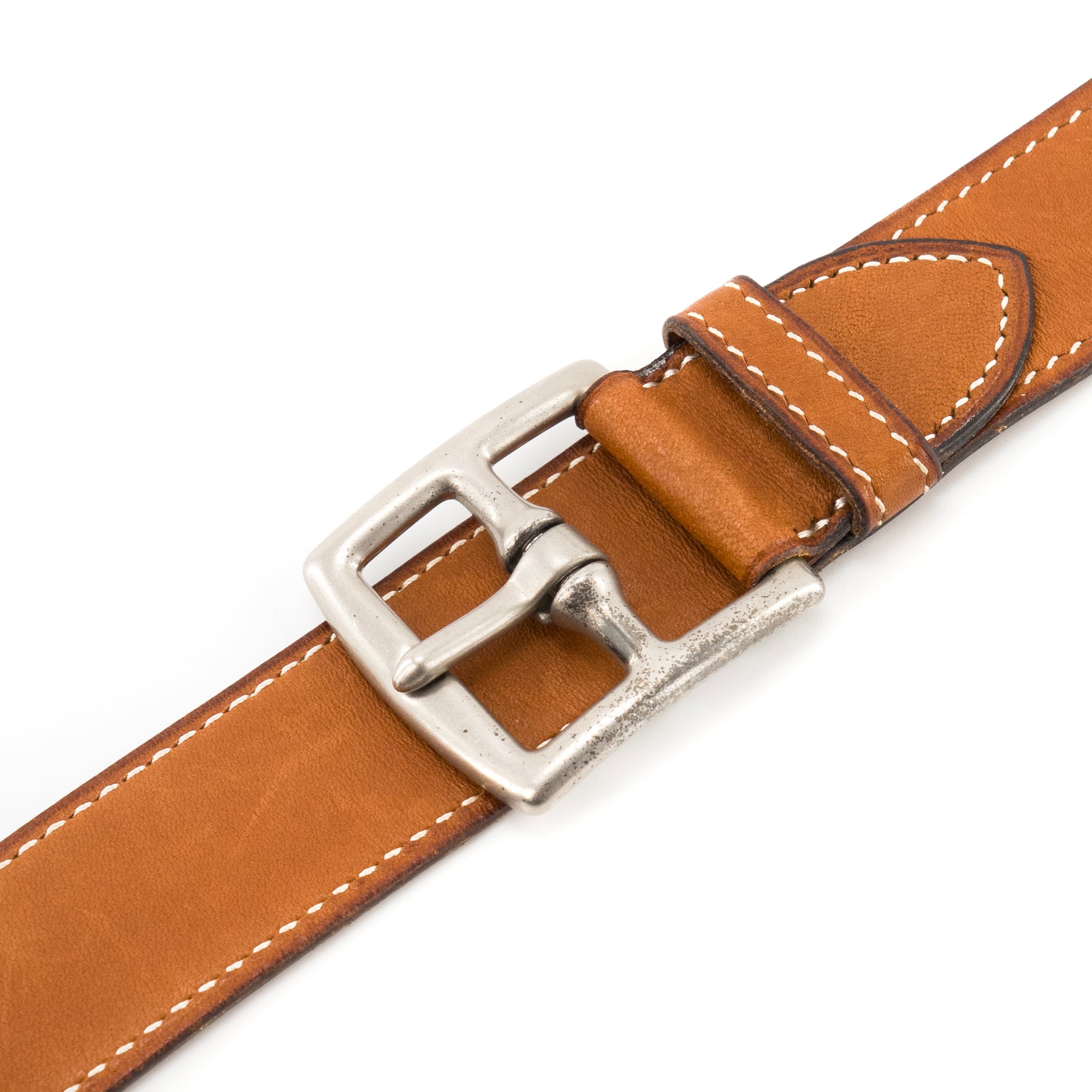 HERMÈS - Ceinture Etrivière Hermès en cuir barenia (T78)