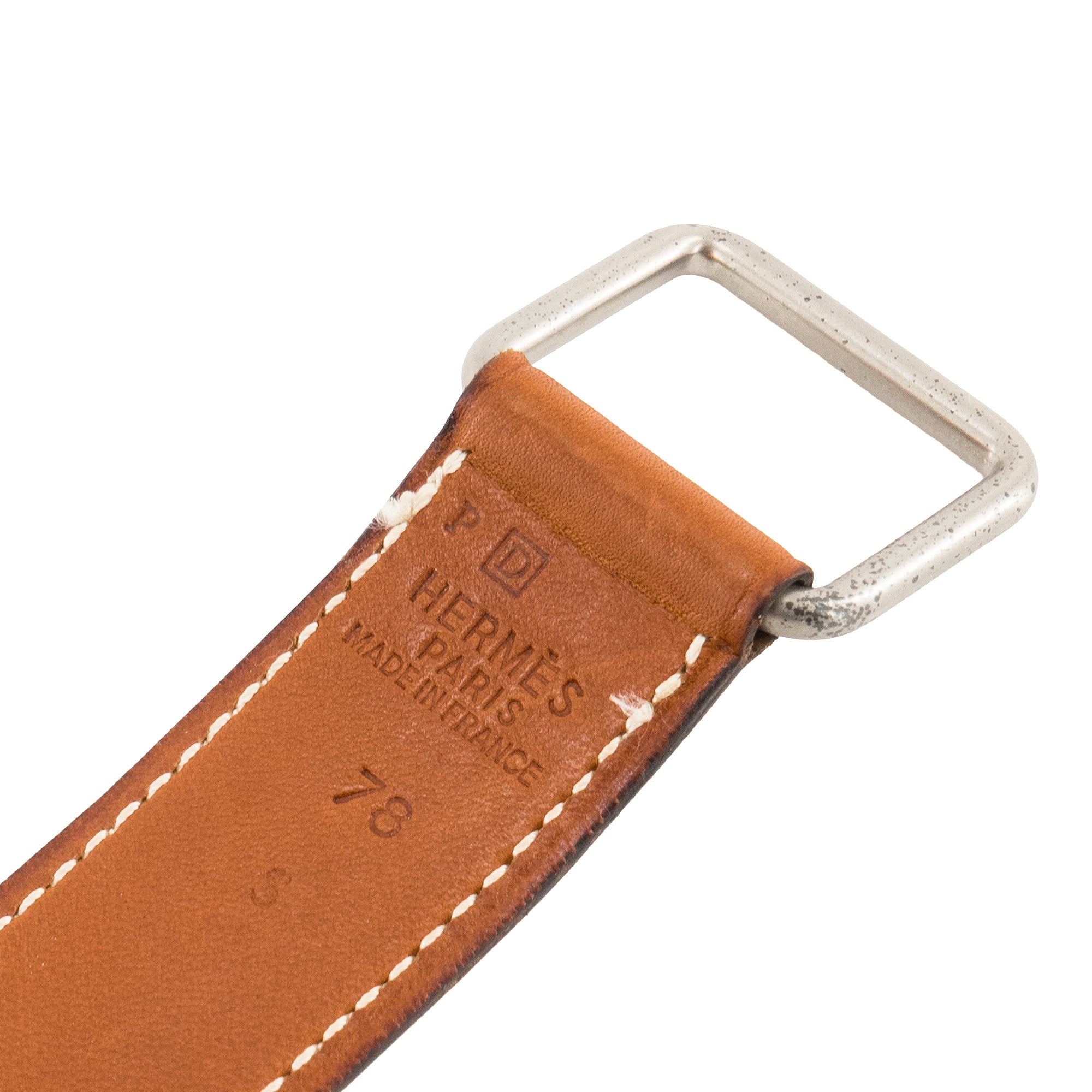 HERMÈS - Ceinture Etrivière Hermès en cuir barenia (T78)