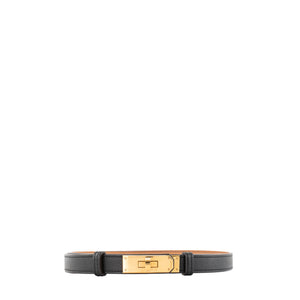 HERMÈS - Ceinture Kelly 18 Hermès en cuir epsom noir
