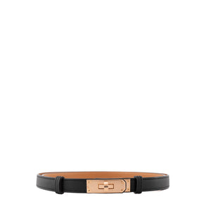 HERMÈS - Ceinture Kelly 18 Hermès en cuir epsom noir