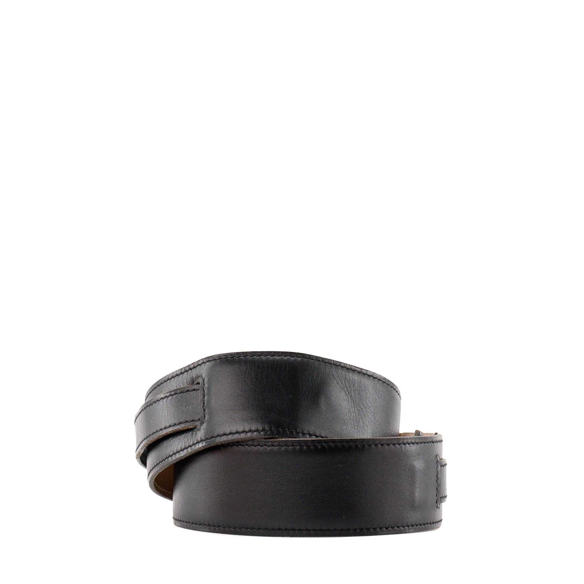 HERMÈS - Ceinture Kelly Large Hermès en cuir lisse noire (T65)