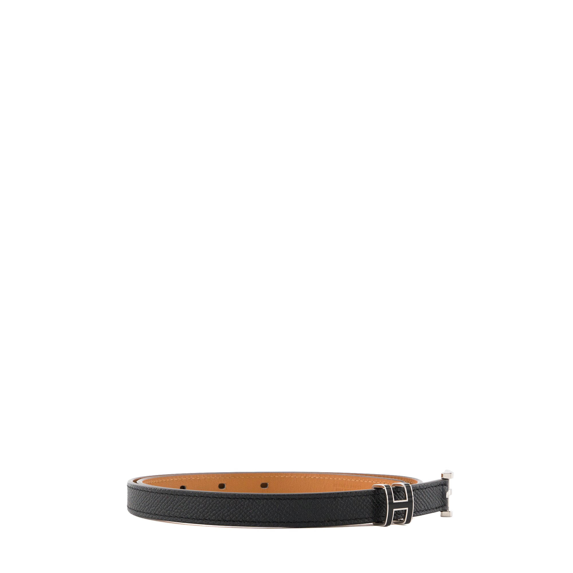 HERMÈS - Ceinture Pop H 15 Hermès en cuir epsom noir (T70)