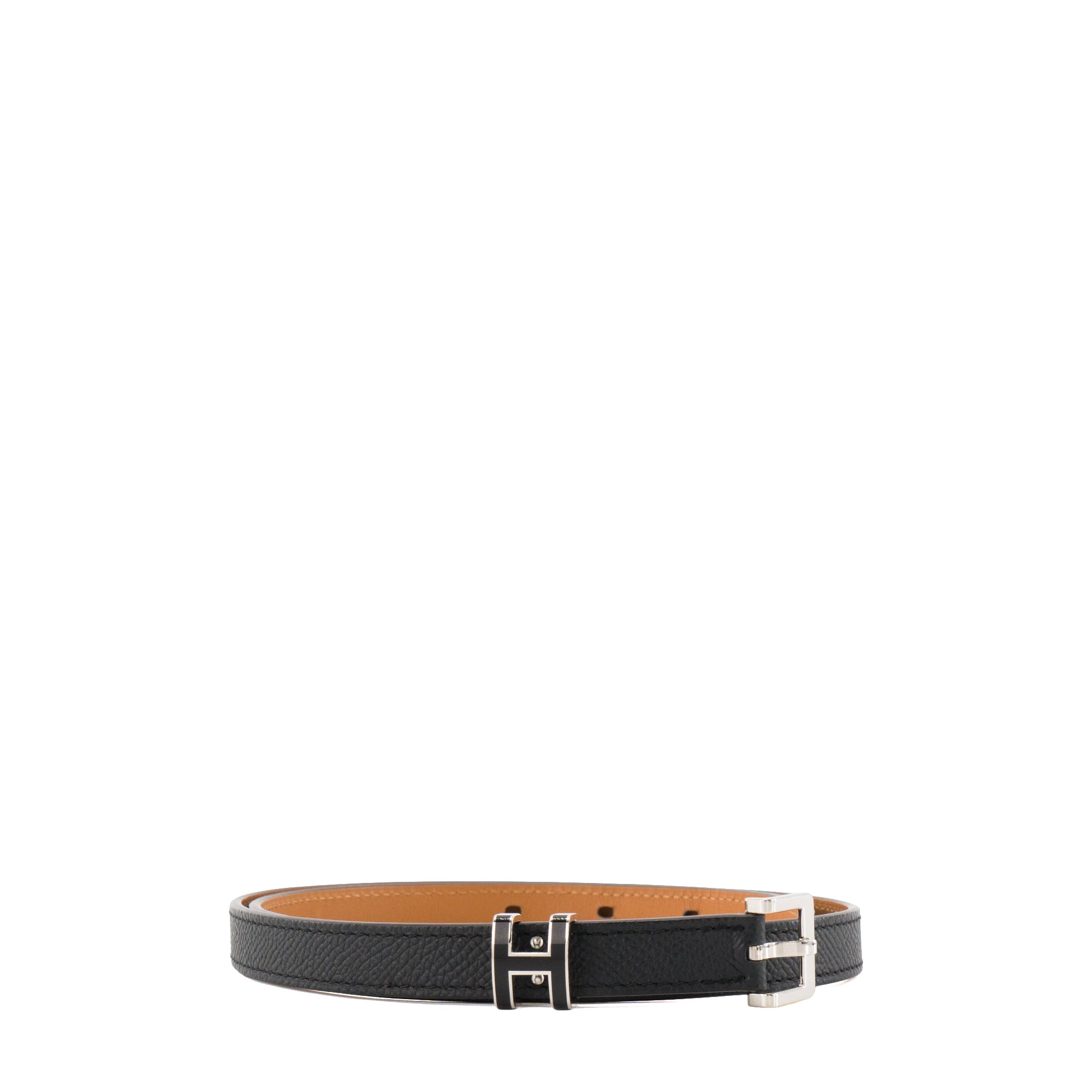 HERMÈS - Ceinture Pop H 15 Hermès en cuir epsom noir (T70)