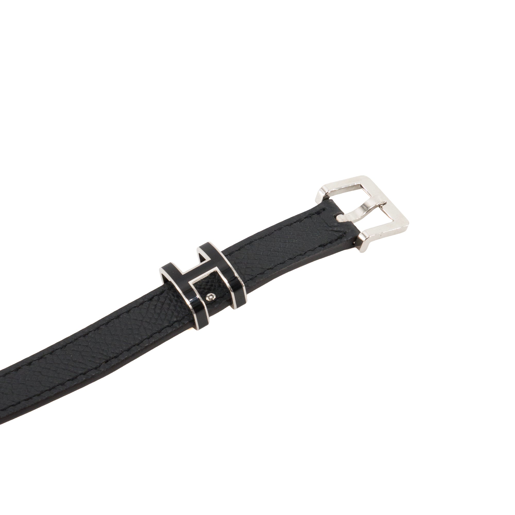 HERMÈS - Ceinture Pop H 15 Hermès en cuir epsom noir (T70)