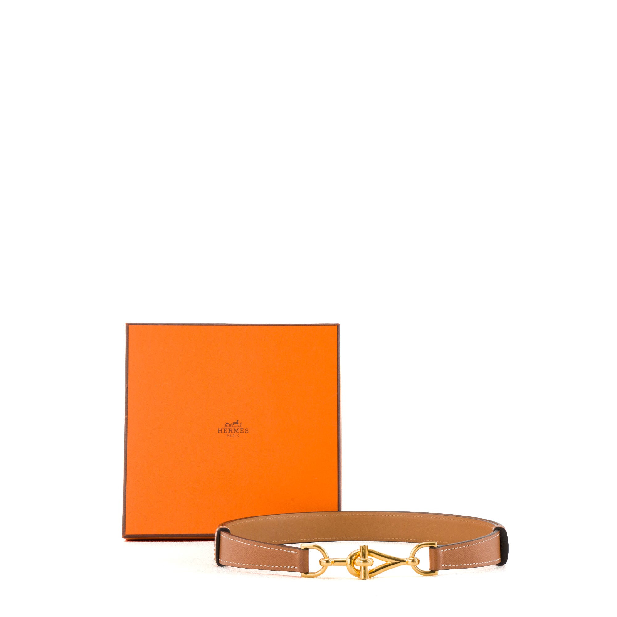 HERMÈS - Ceinture Régate 24 Hermès en cuir grainé gold (TU)