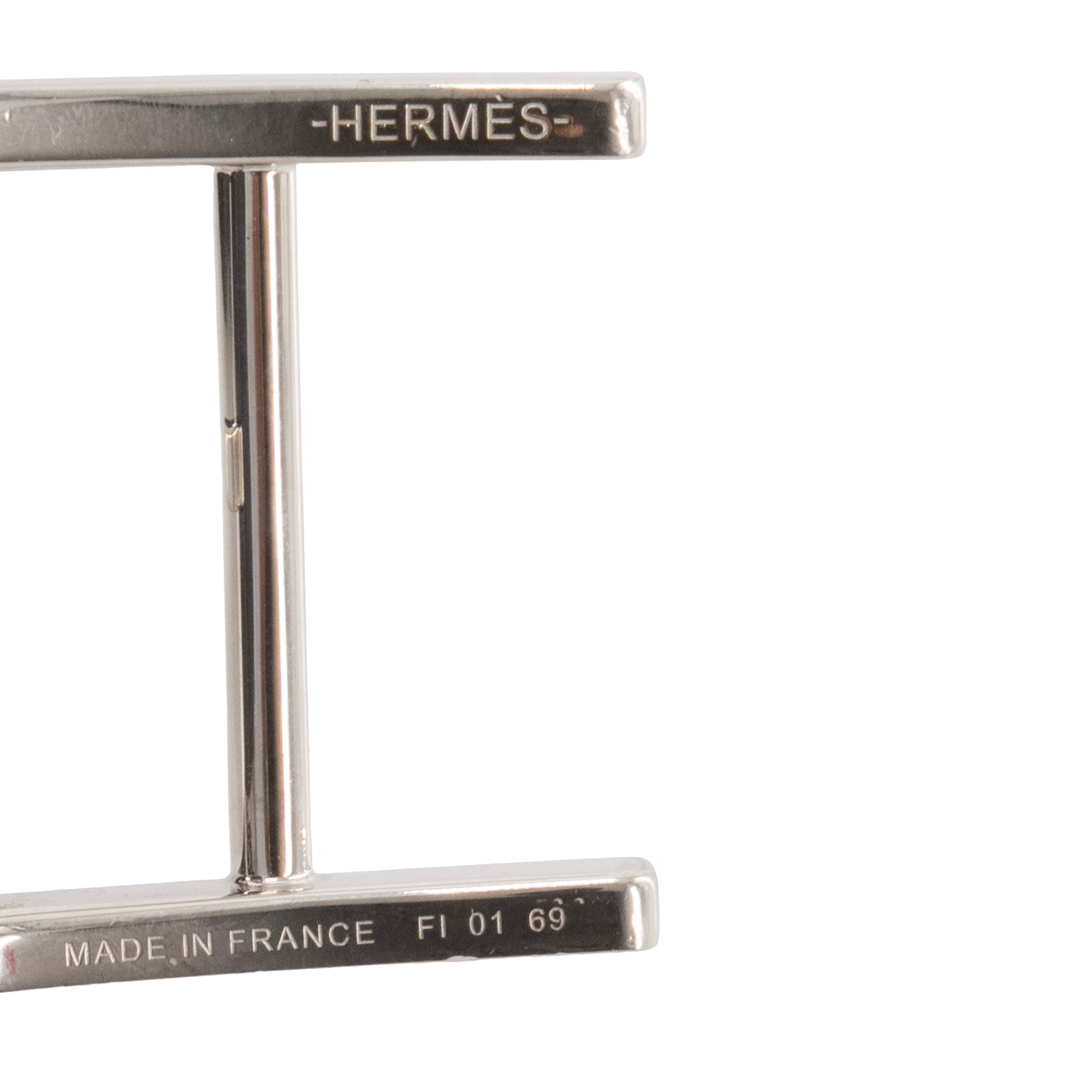 HERMÈS - Ceinture réversible Quentin Hermès en cuir noir ( T95)