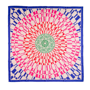 HERMÈS - Châle H Hermès en cachemire multicolore