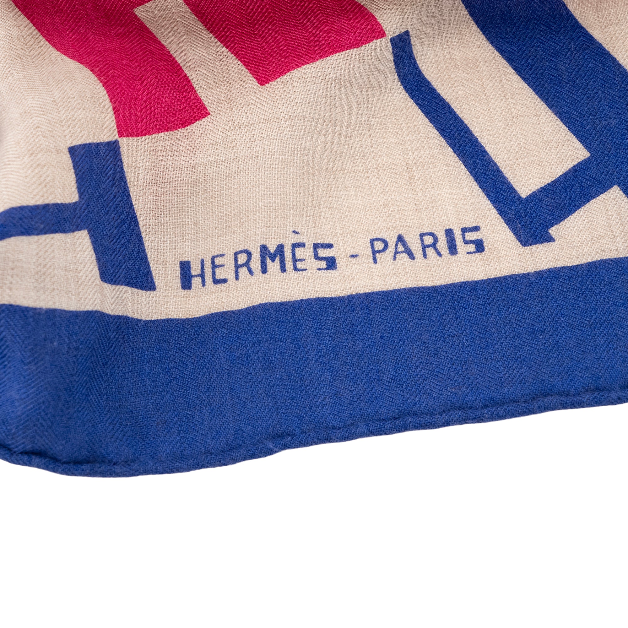 HERMÈS - Châle H Hermès en cachemire multicolore