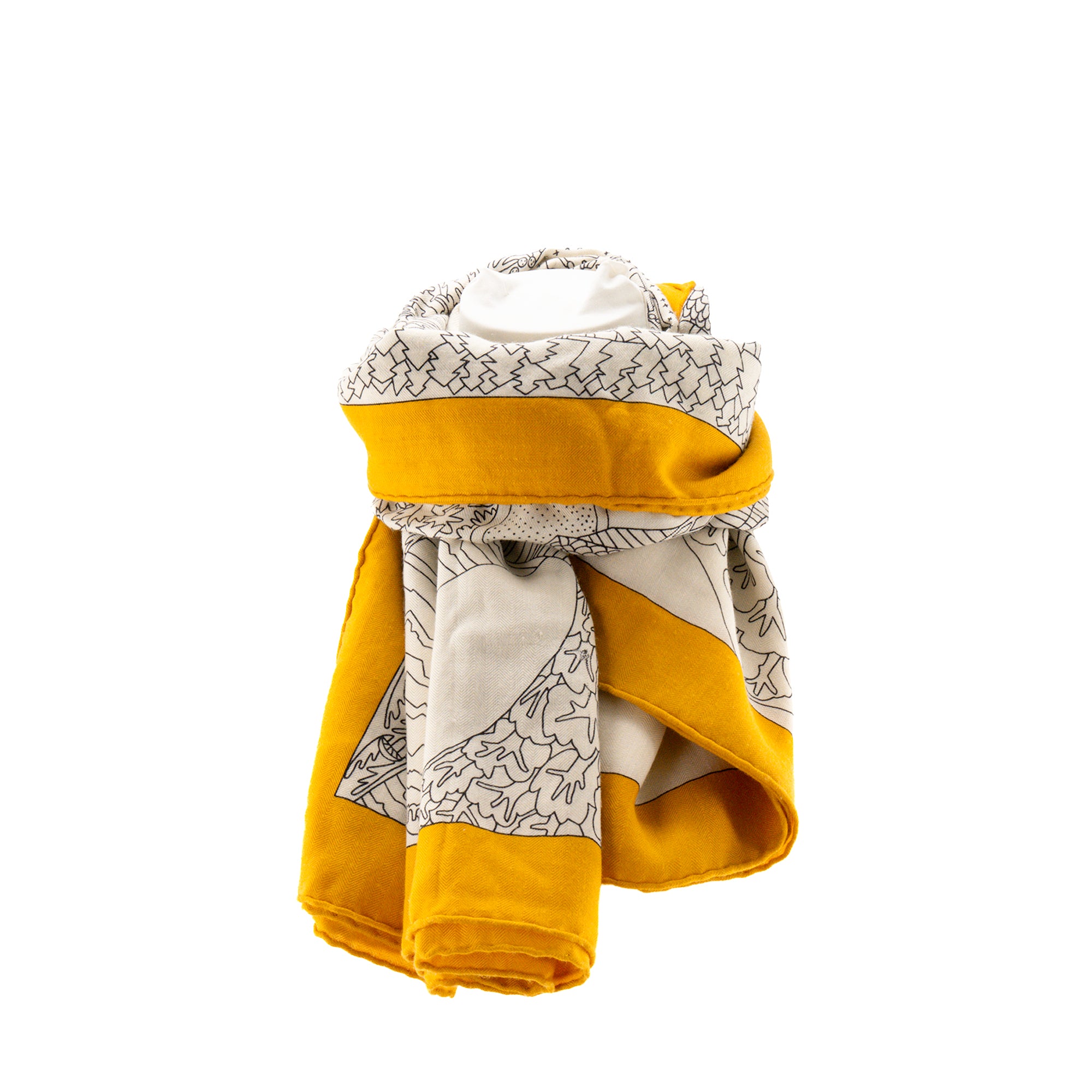HERMÈS - Hermès yellow and white cashmere shawl