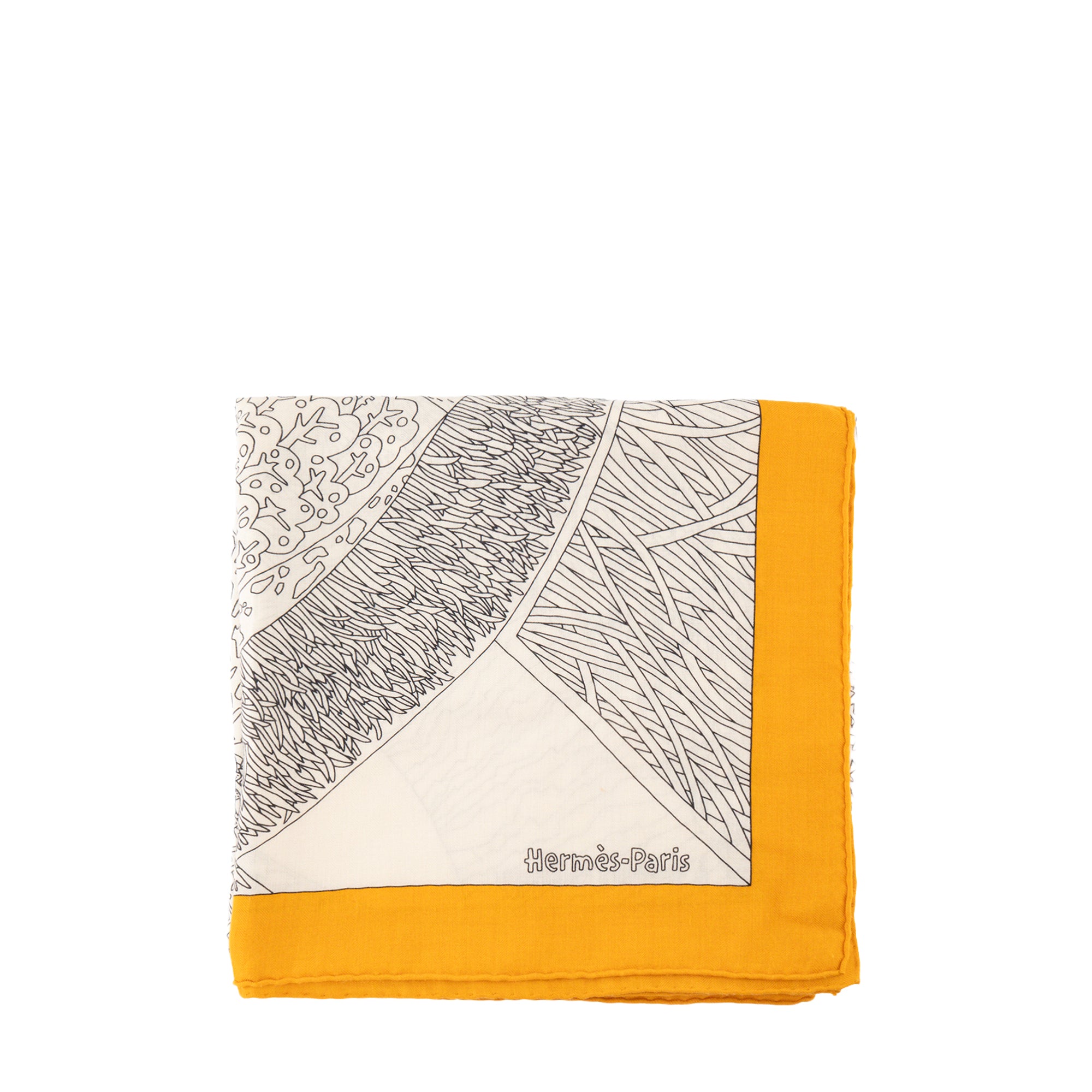 HERMÈS - Hermès yellow and white cashmere shawl